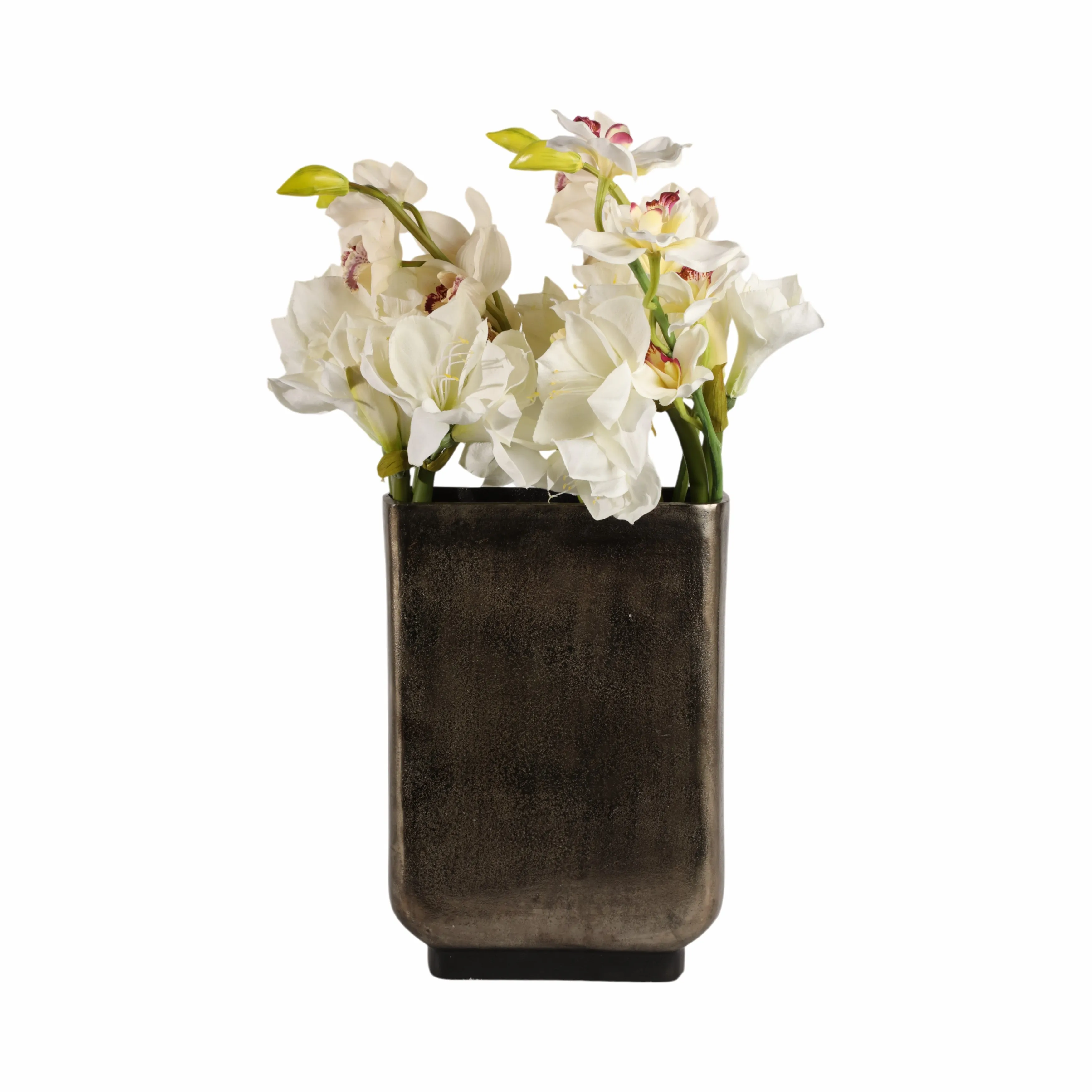 16" Parsa Large Metal  Vase, Bronze