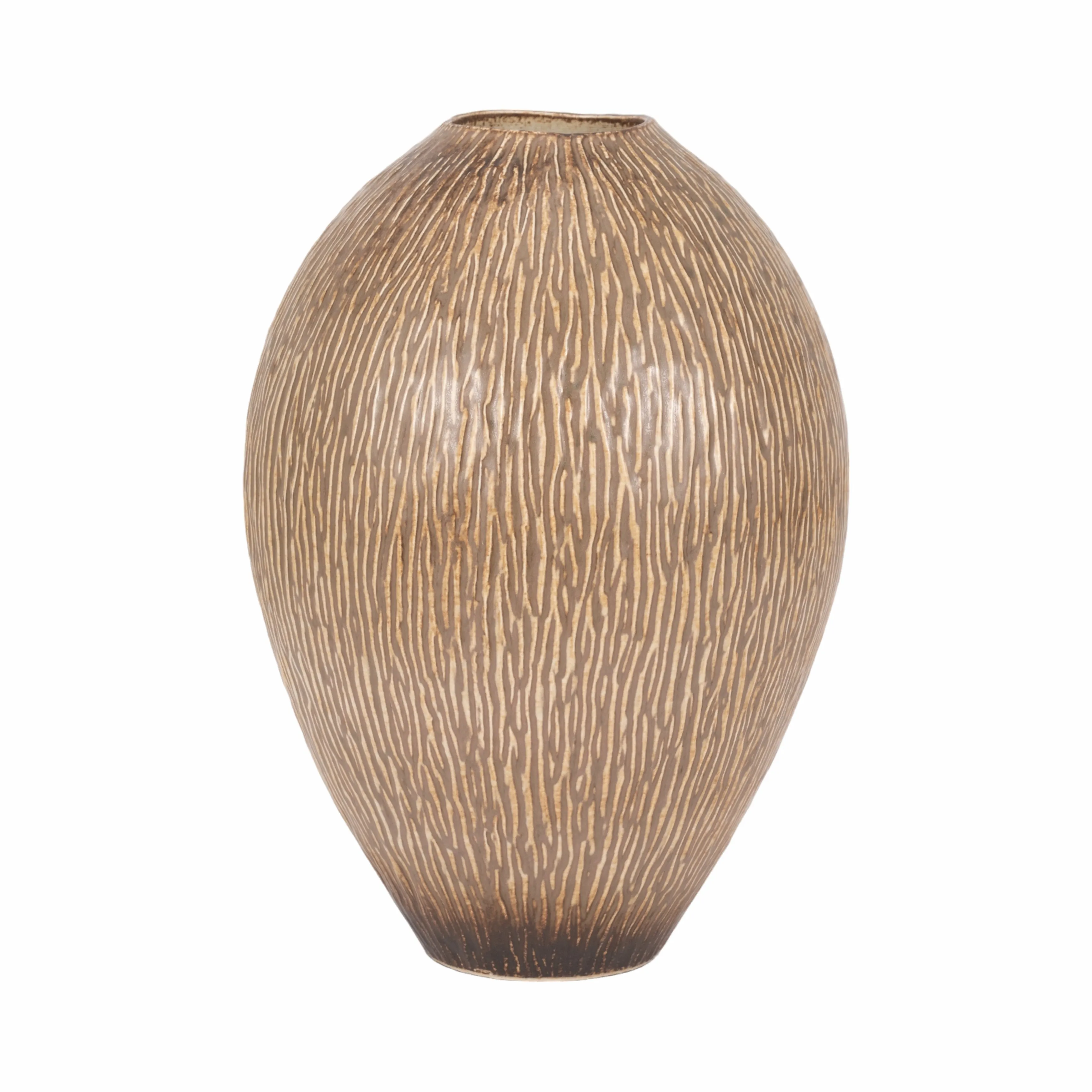 16" PROCIDA LARGE VASE, BROWN