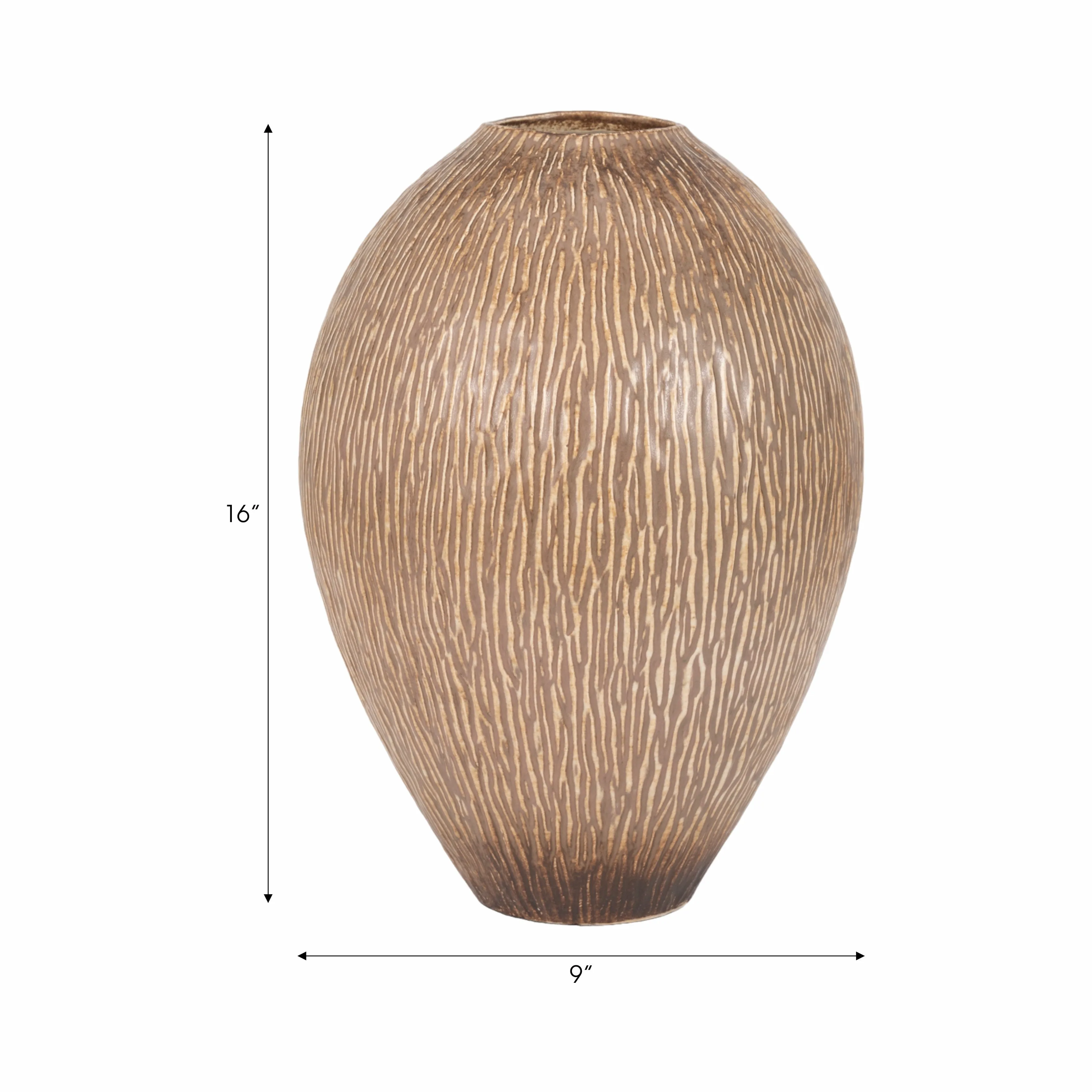 16" PROCIDA LARGE VASE, BROWN
