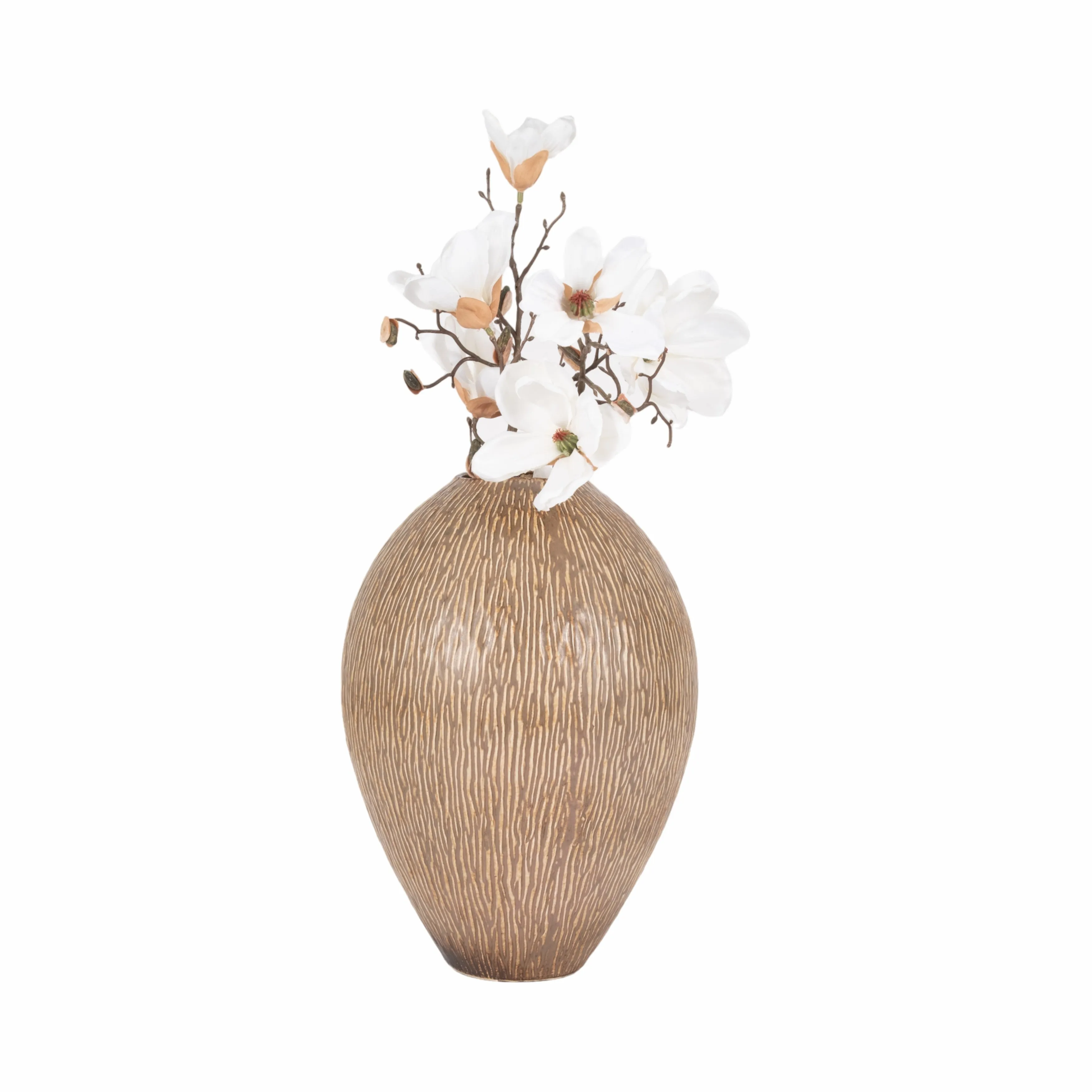 16" PROCIDA LARGE VASE, BROWN