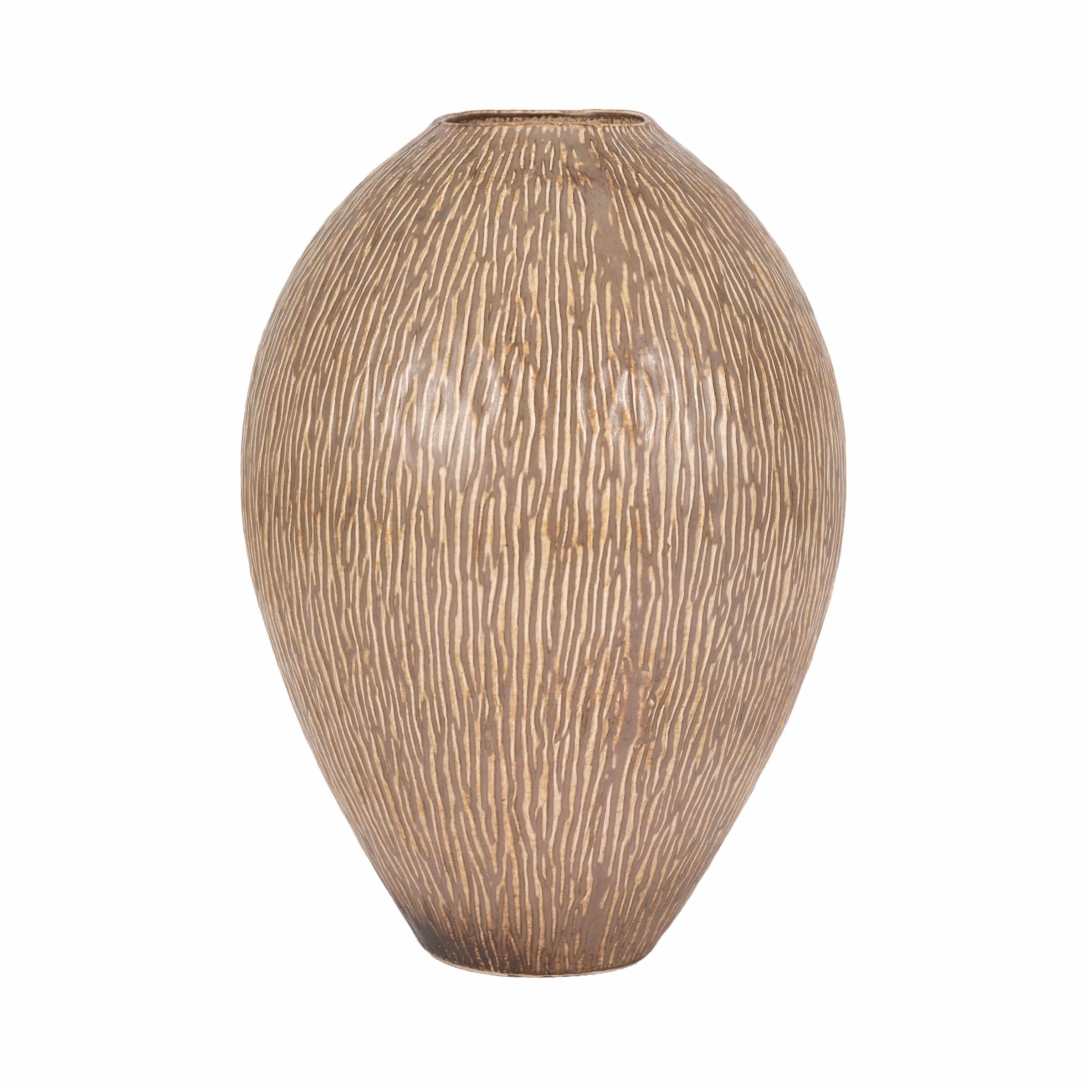 16" PROCIDA LARGE VASE, BROWN
