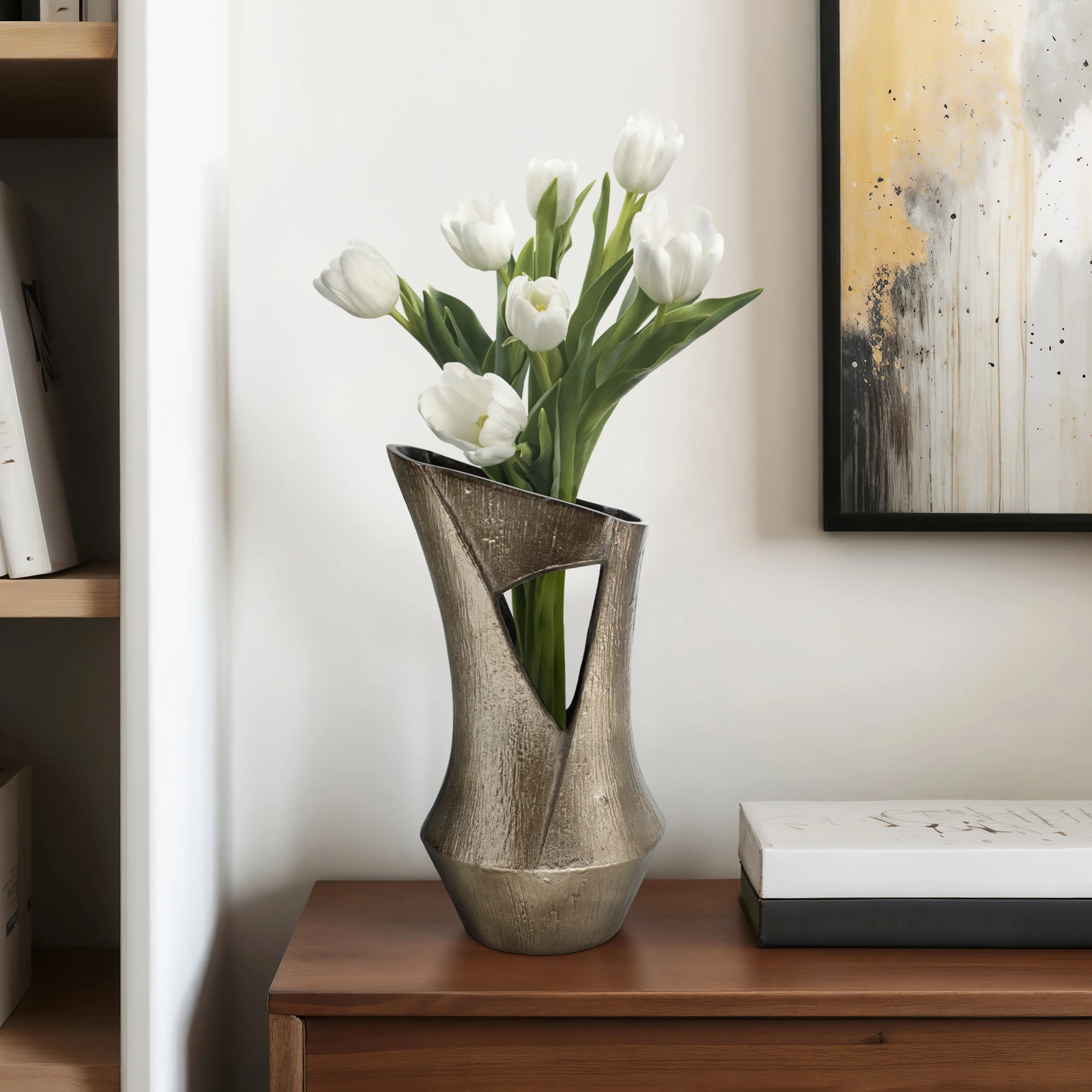16" Seward Large Metal Vase
