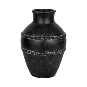 16" Traditional Terracotta Vase, Black