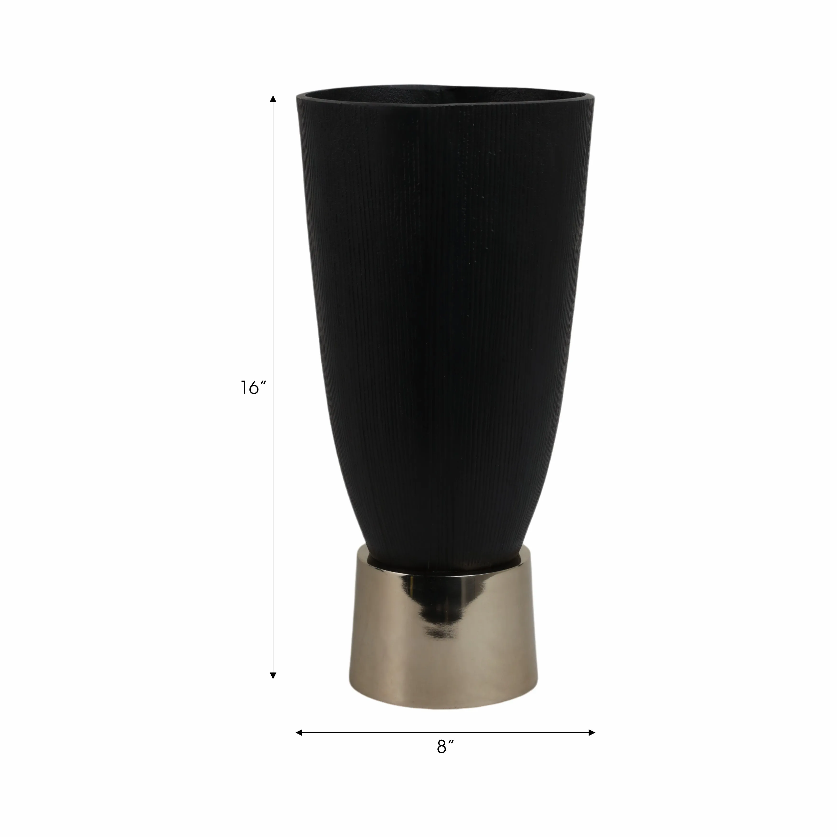 16" Wallmar Small Black And Gold Vase