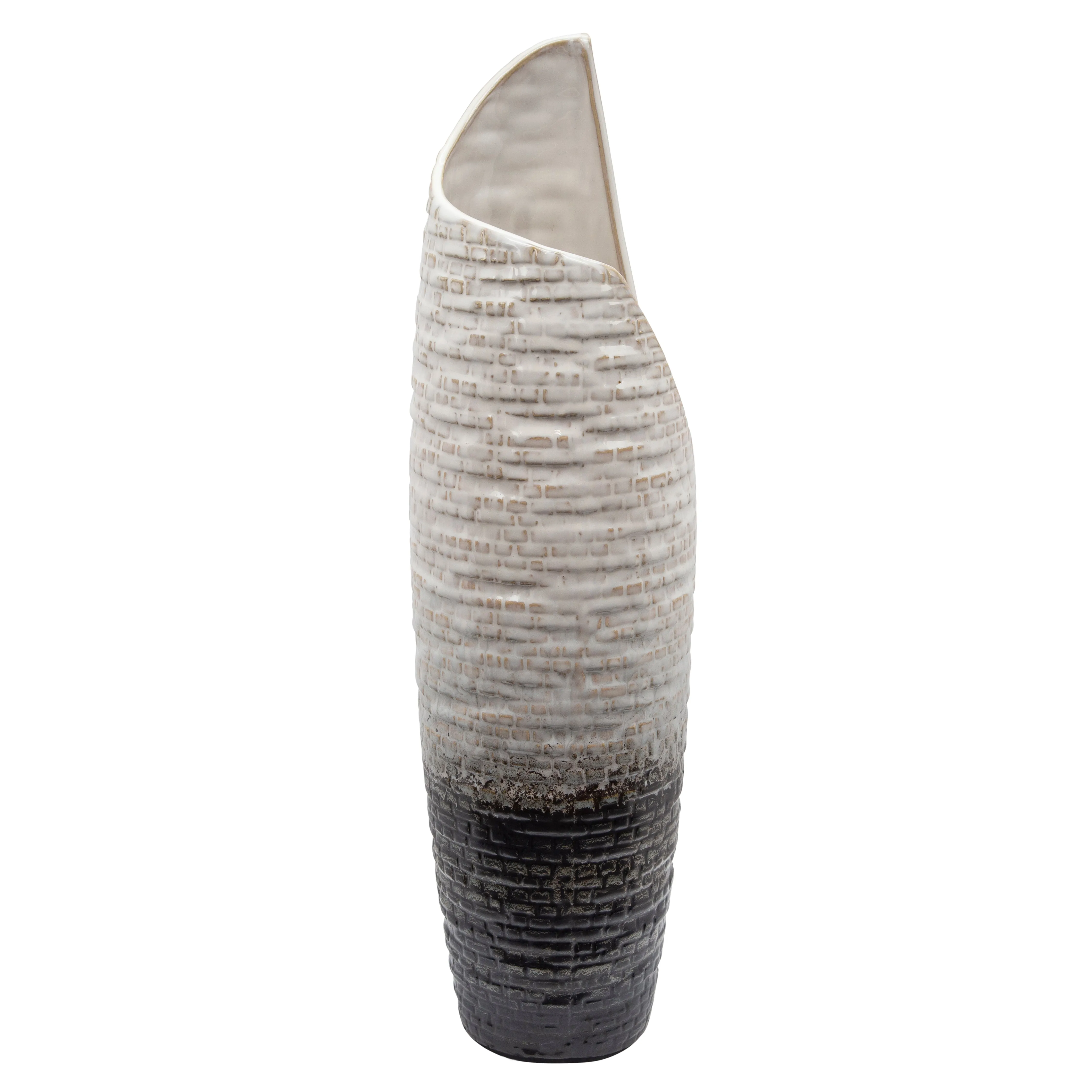 16"H TEARDROP VASE, WHITE