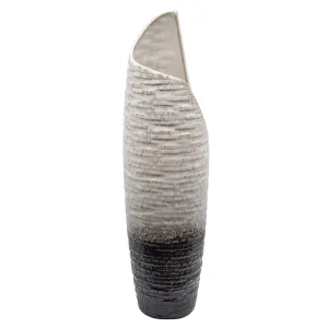 16"H TEARDROP VASE, WHITE