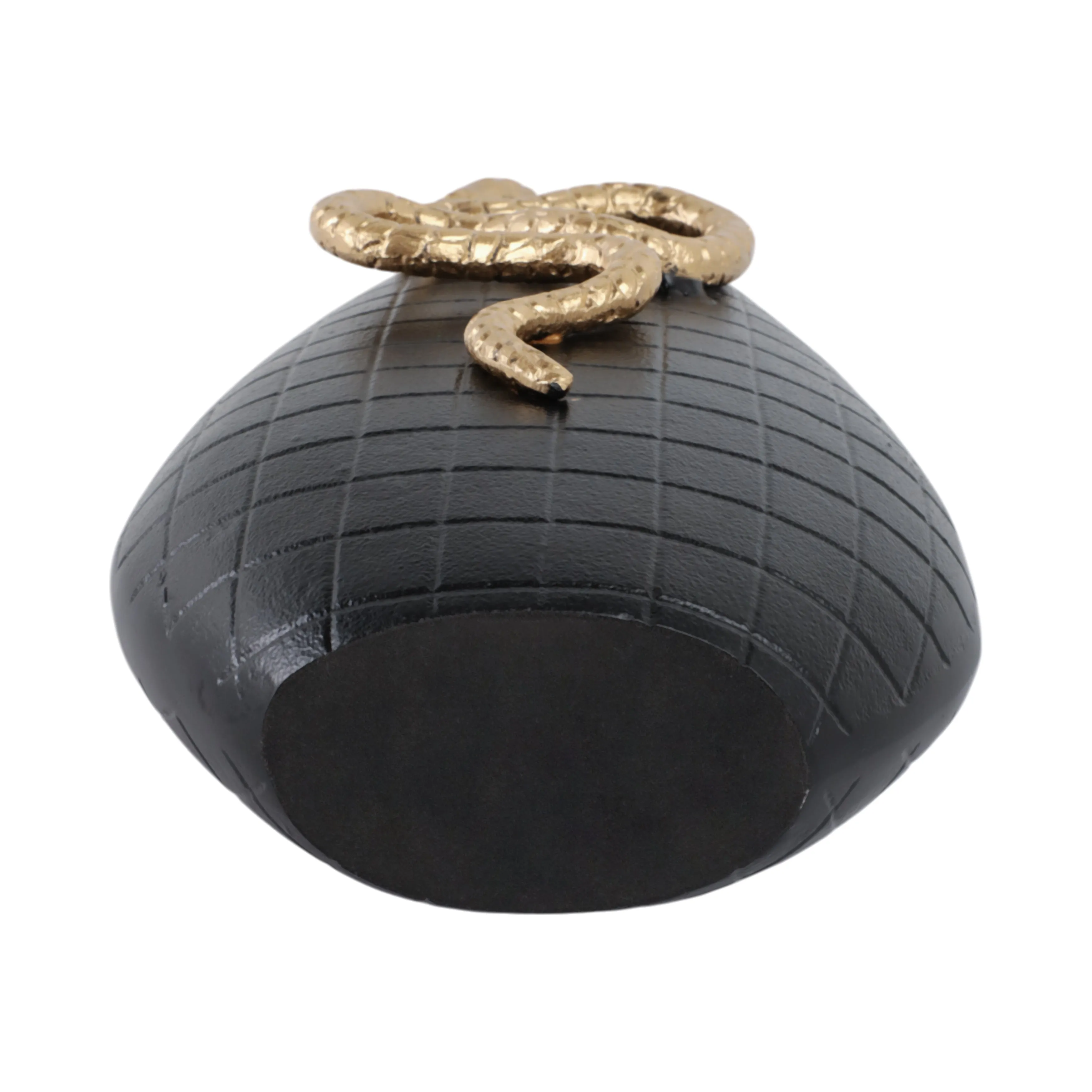 16x10" Curved Snake On Vase, Black/gold