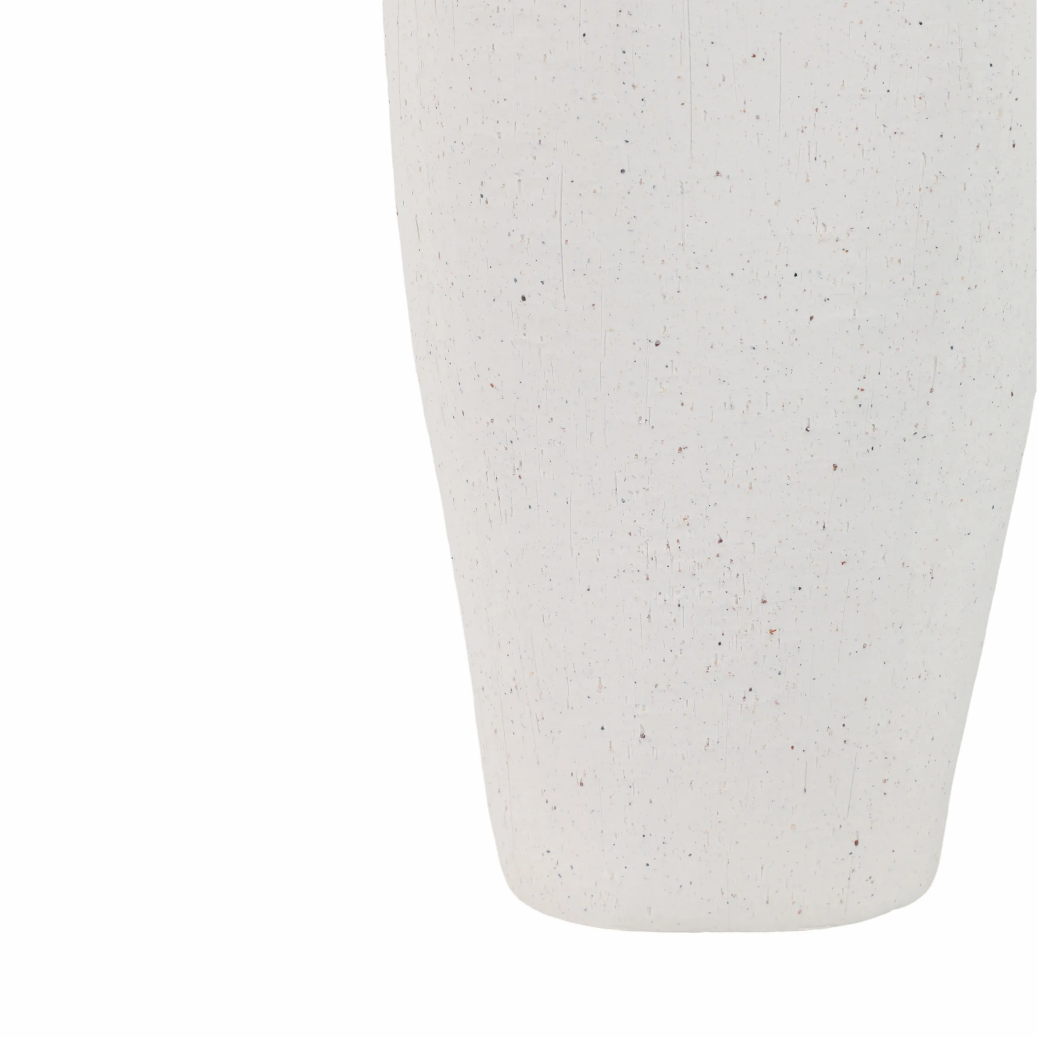 16x7" Textured Organic Vase Reactive Inside, White
