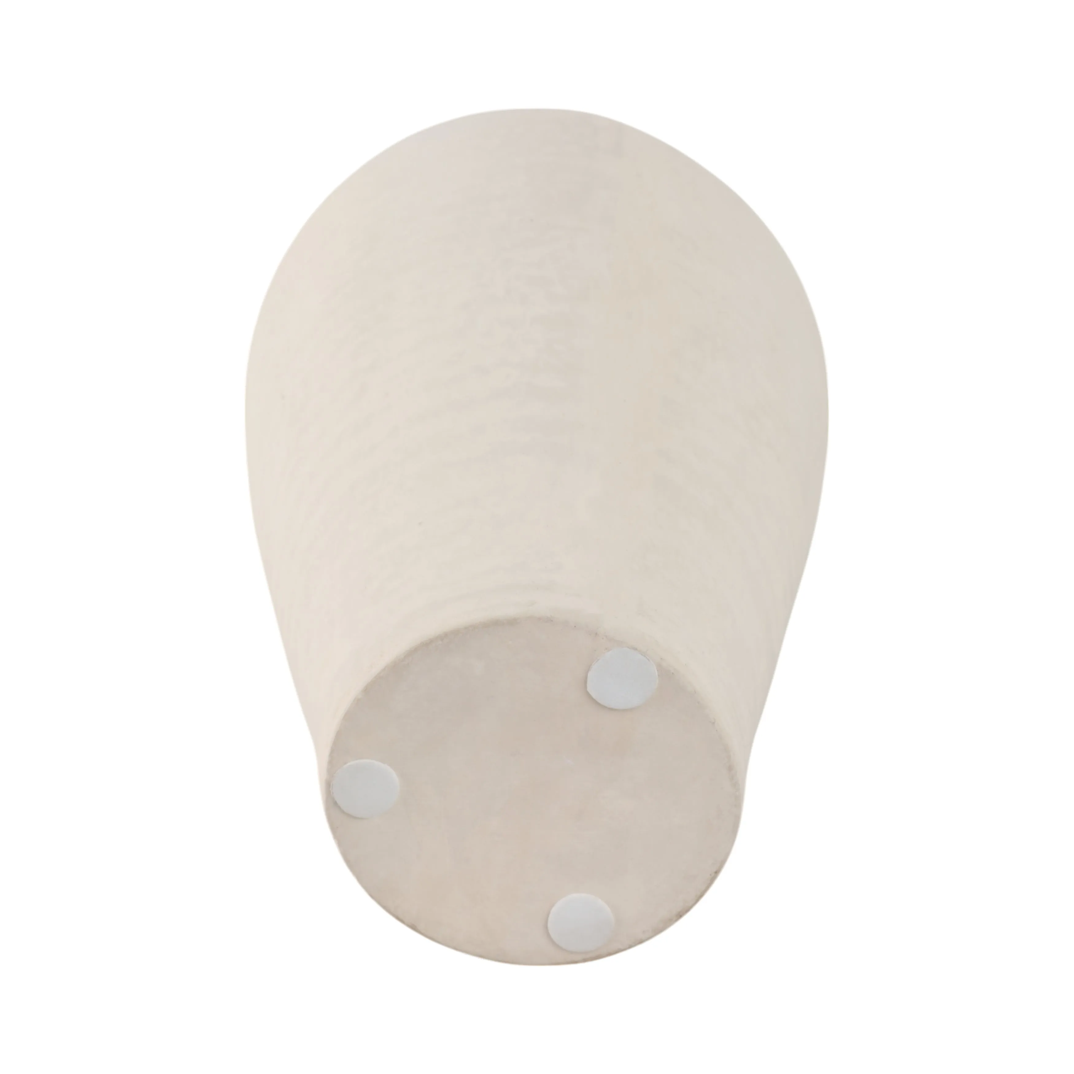 16x9" Paper Mache Ribbed Floor Vase, Ivory