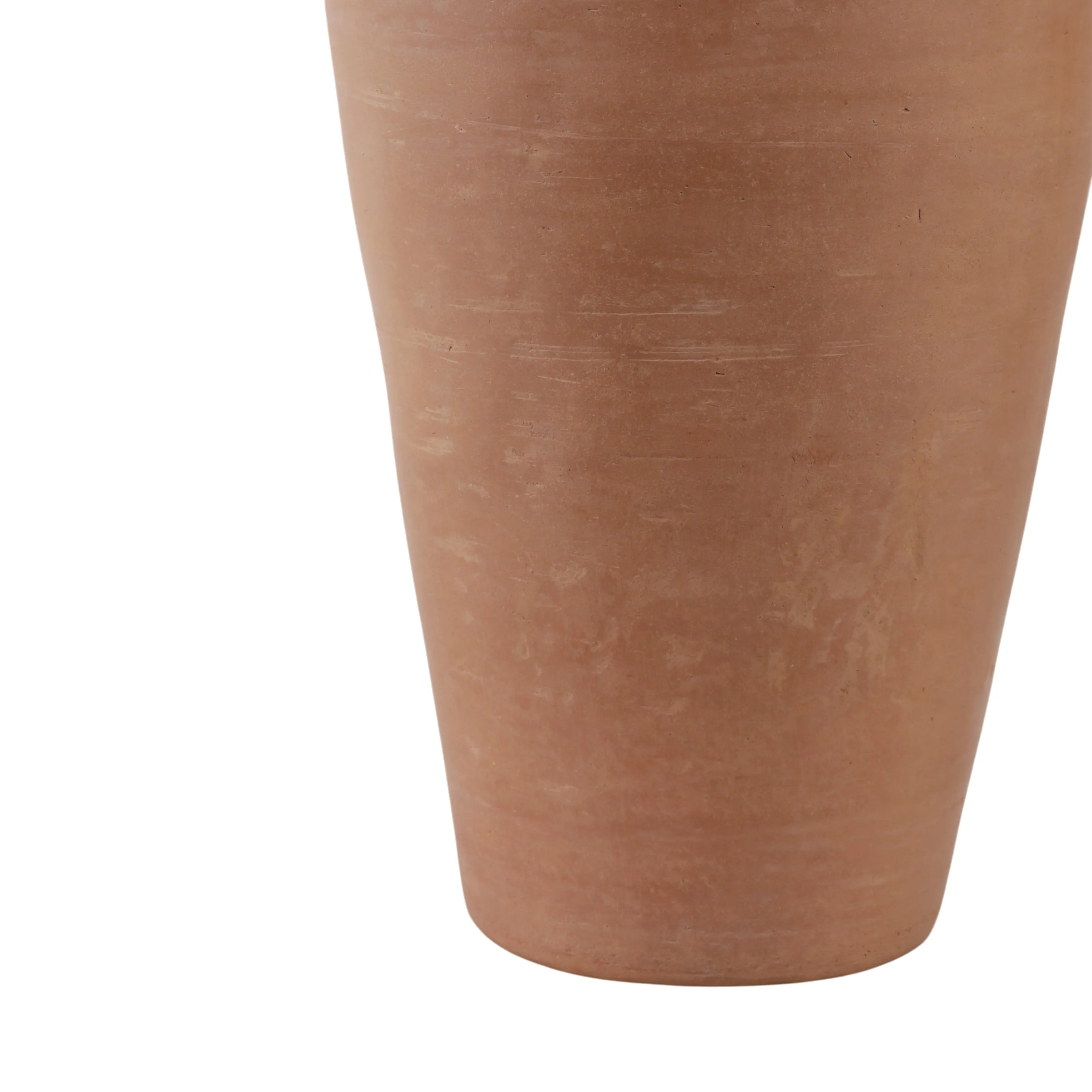16x9" Terracotta Ribbed Floor Vase, Natural