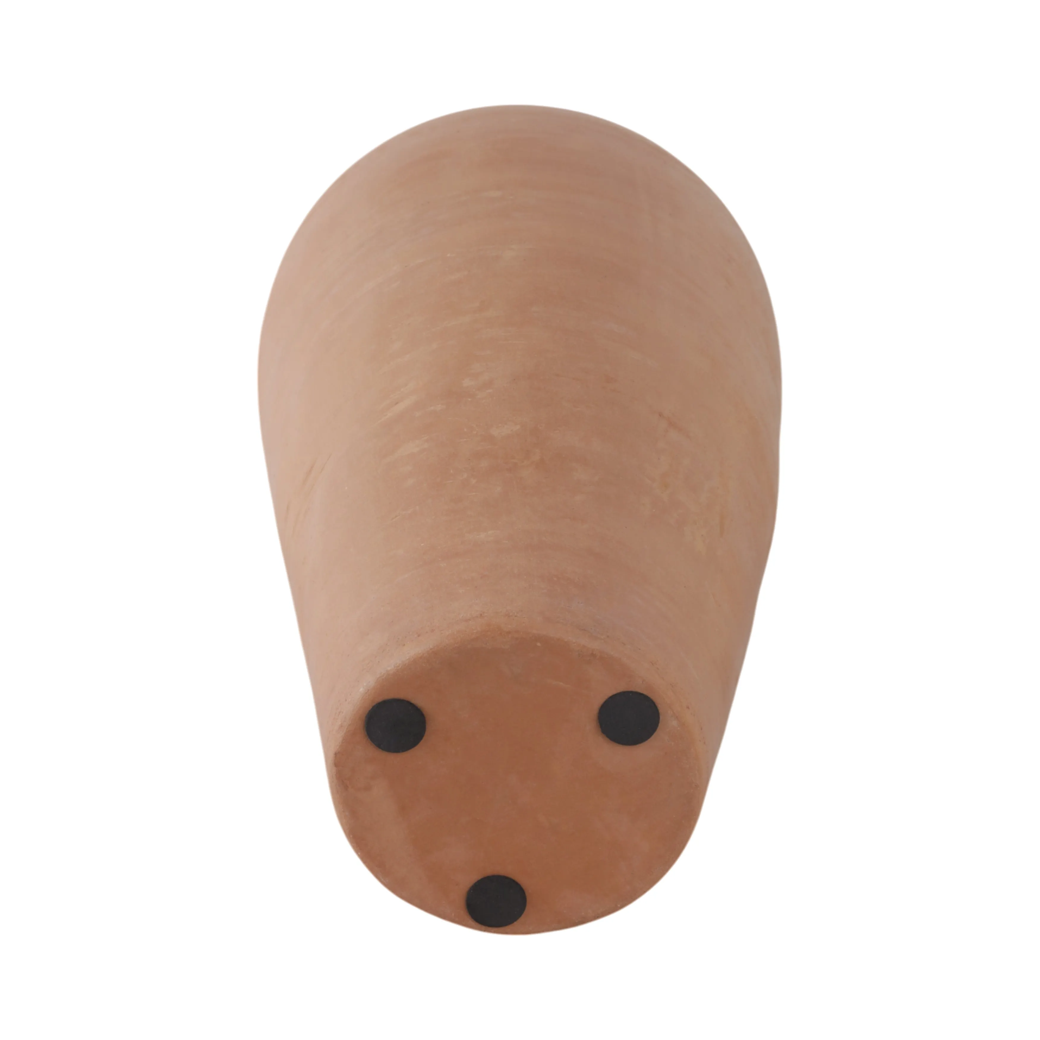 16x9" Terracotta Ribbed Floor Vase, Natural