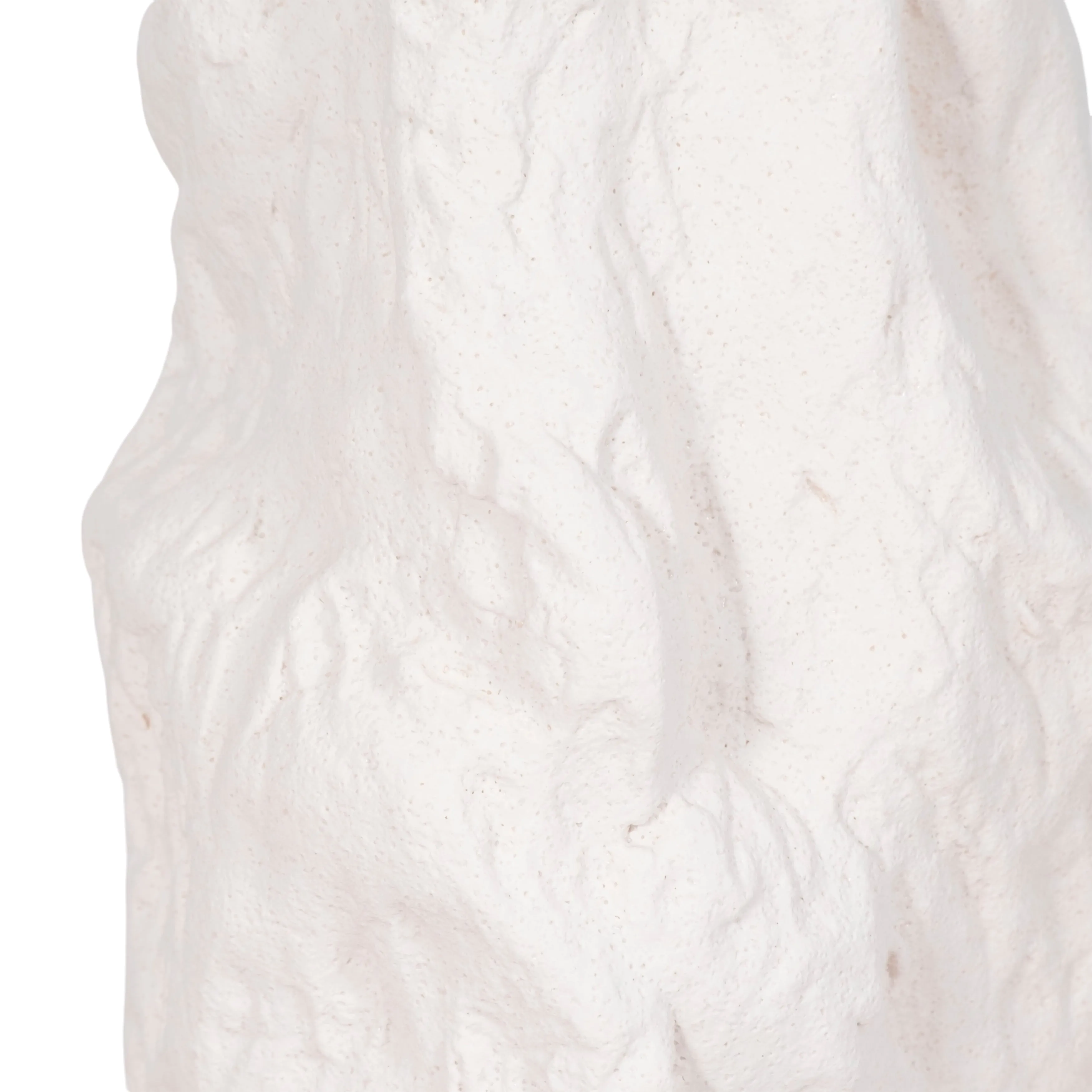 17" Jagged Textured Vase, White