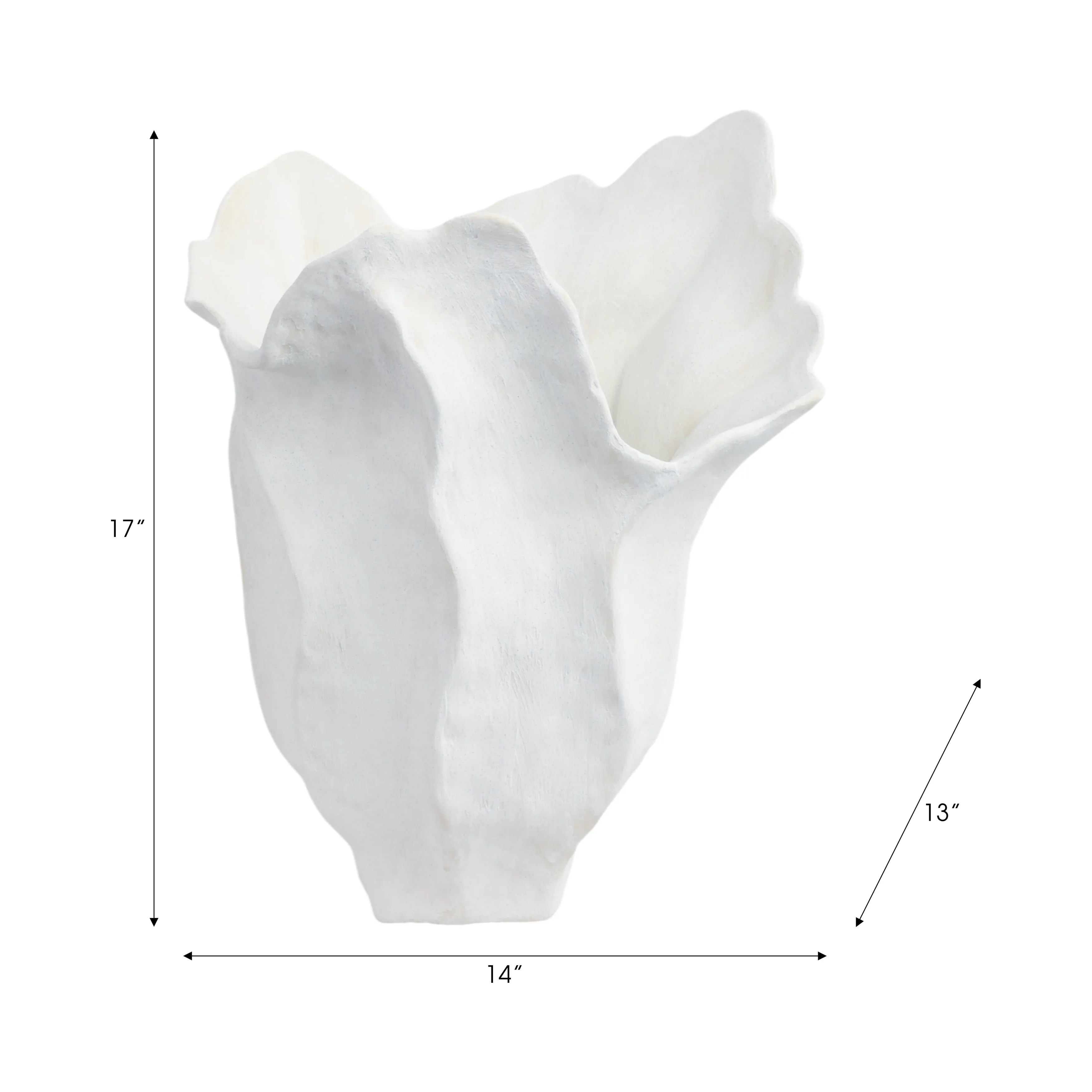 17" Spadena Large Porcelain Vase, Ivory