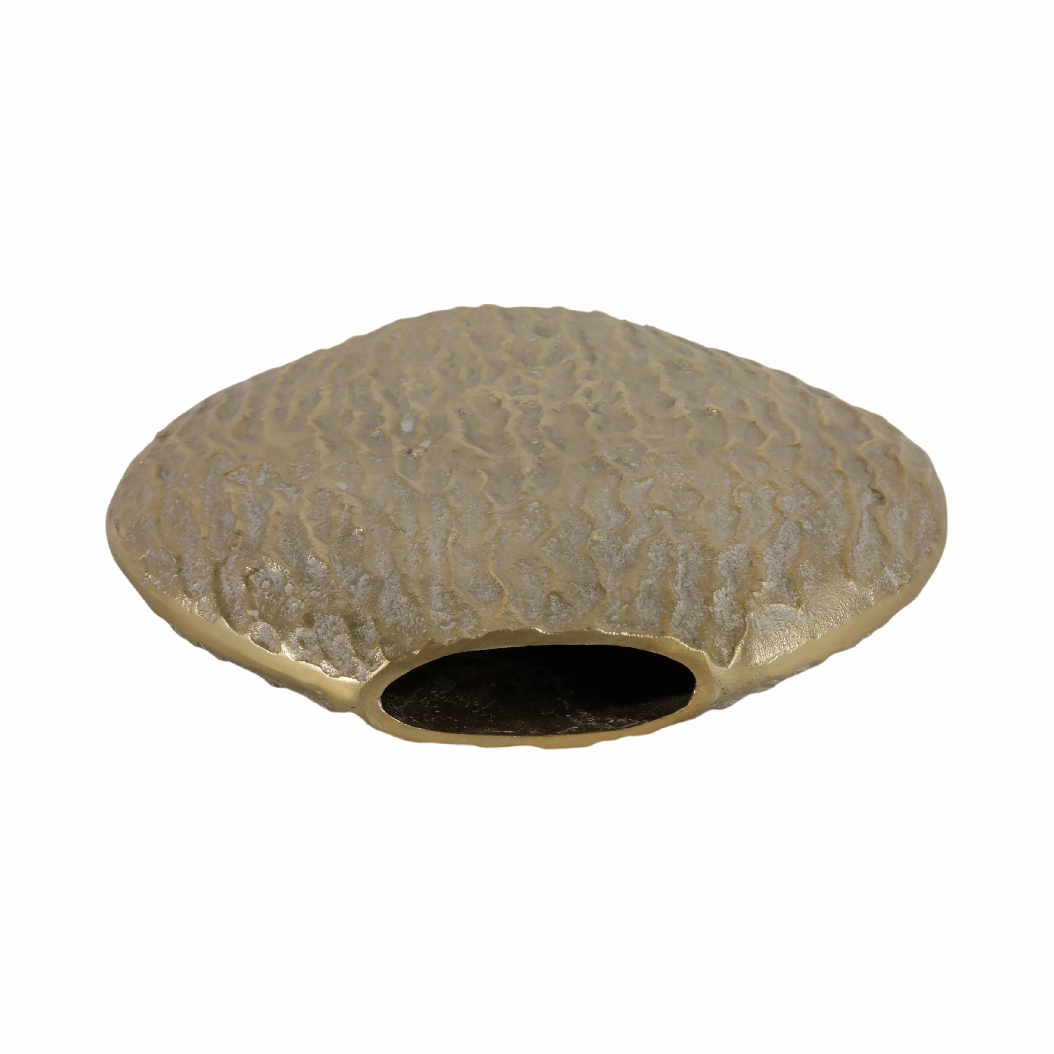 17" Utica Small Metal Vase, Gold