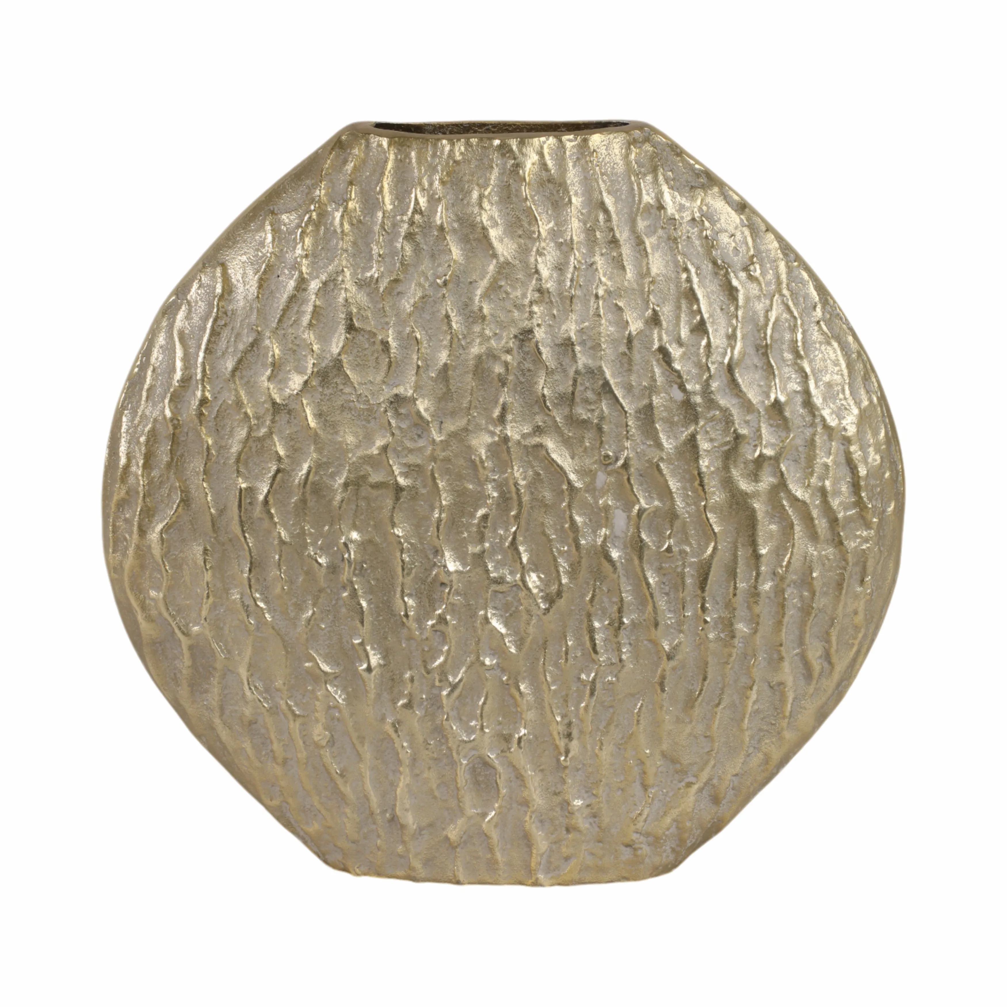 17" Utica Small Metal Vase, Gold