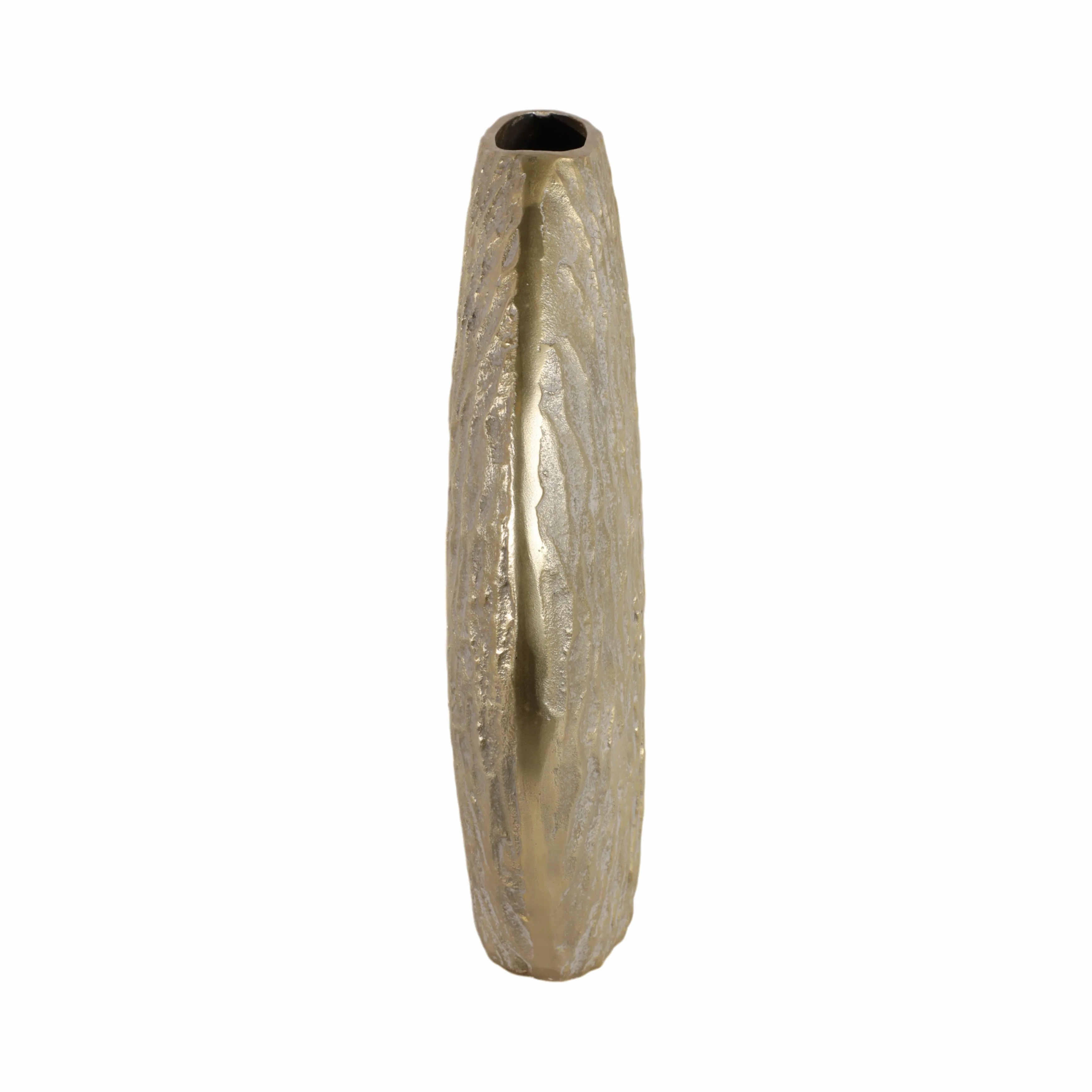17" Utica Small Metal Vase, Gold