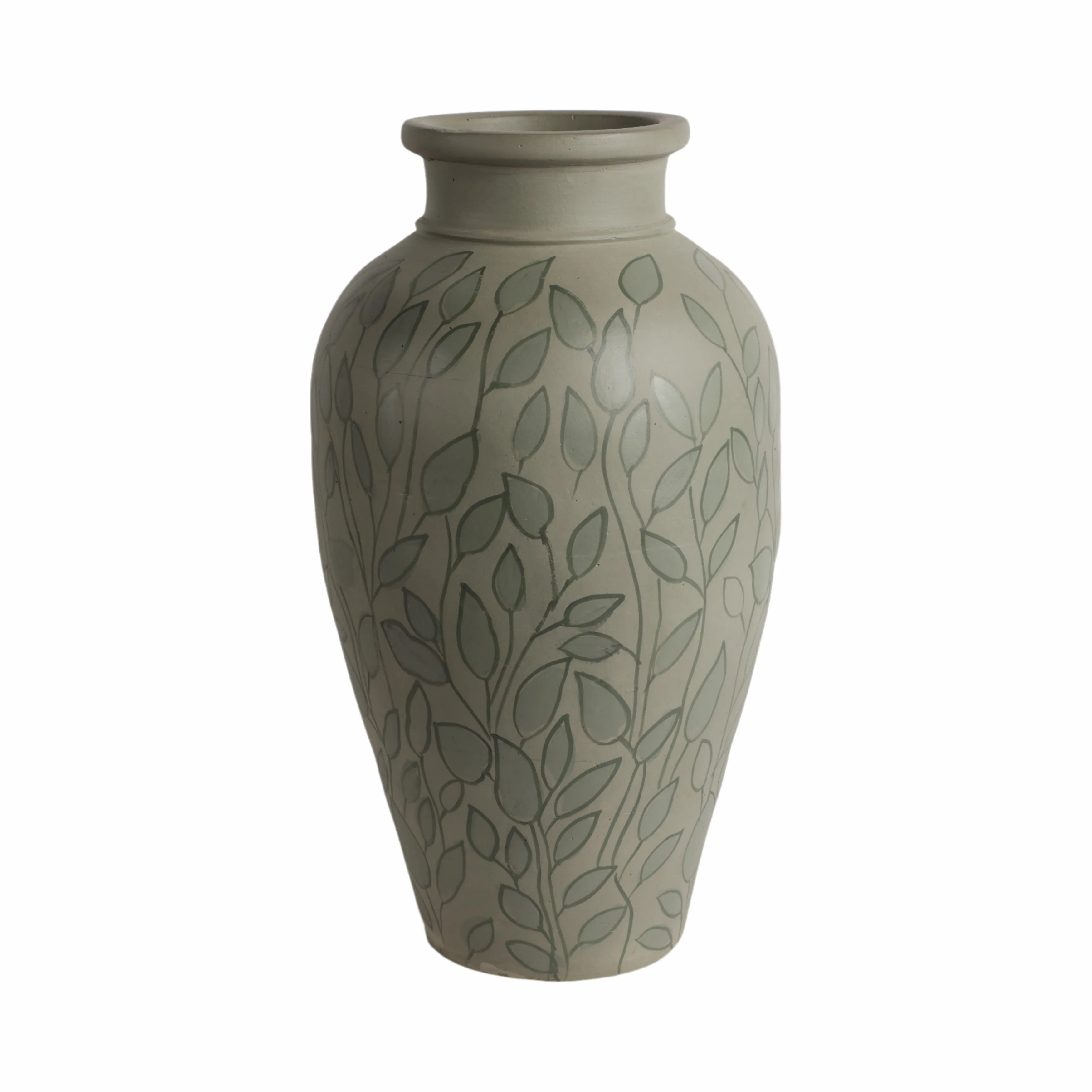 18" Macaire Large Green Vase