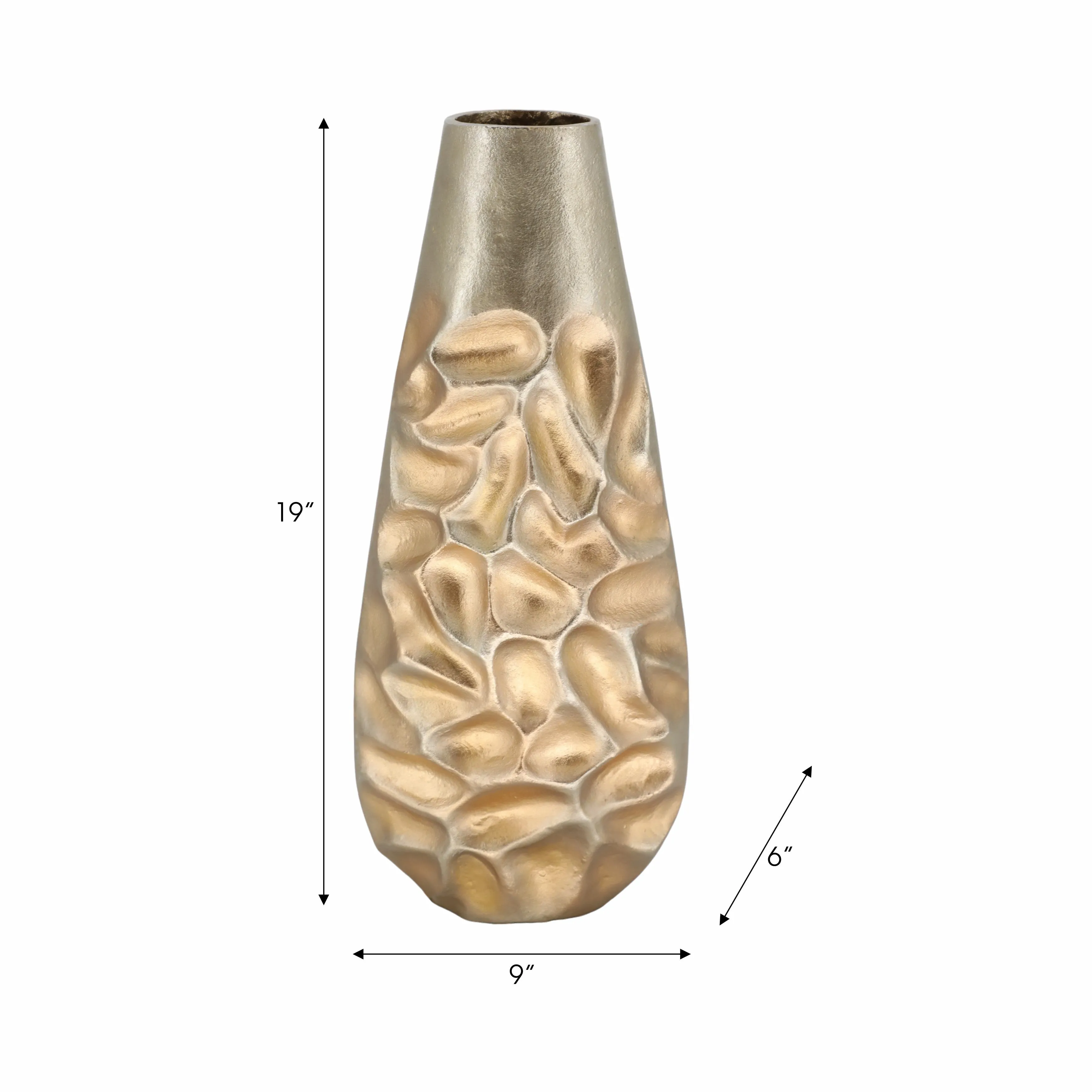 19" Cartwright Hammered Gold Vase