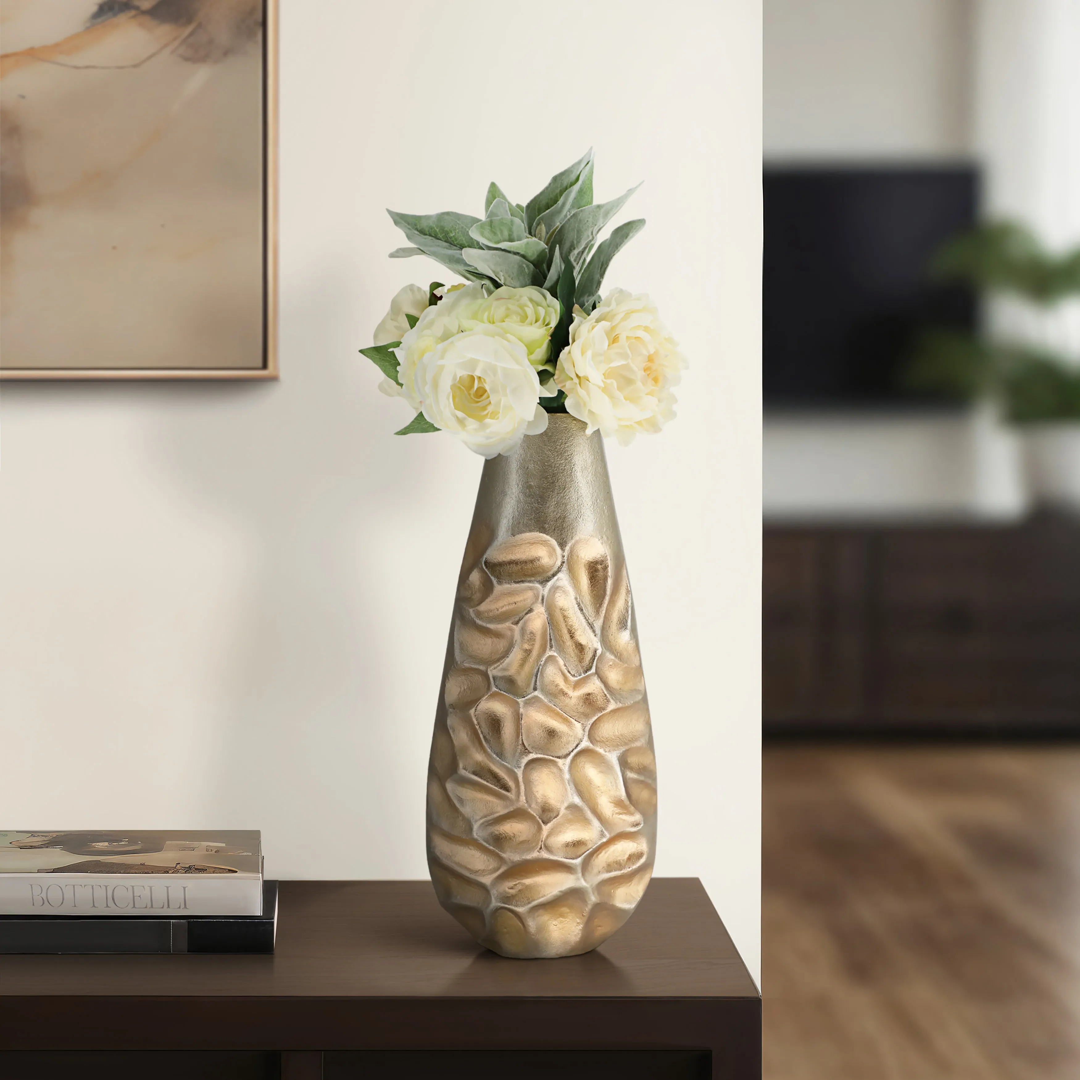 19" Cartwright Hammered Gold Vase