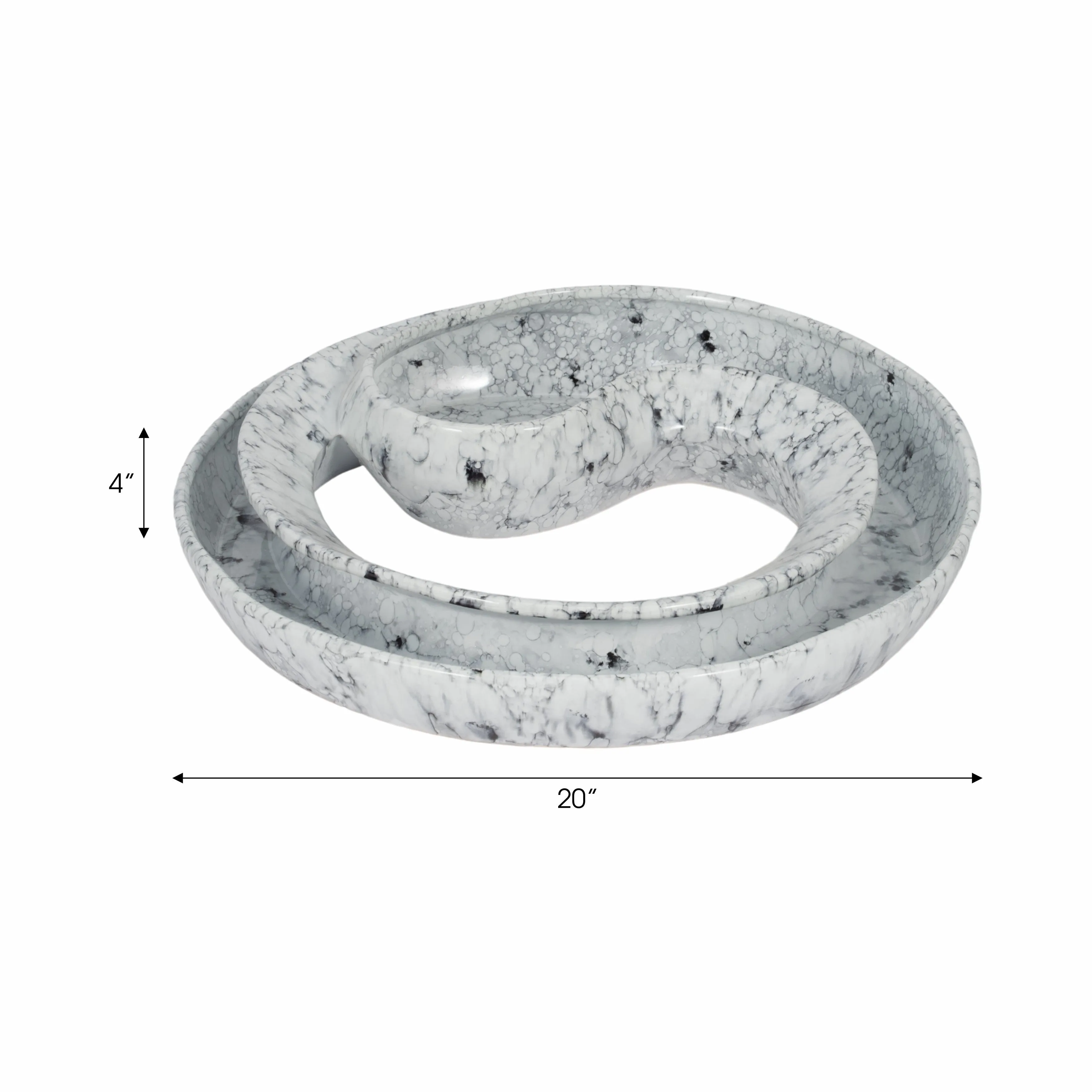 20" Karlin Marbled Ceramic Bowl