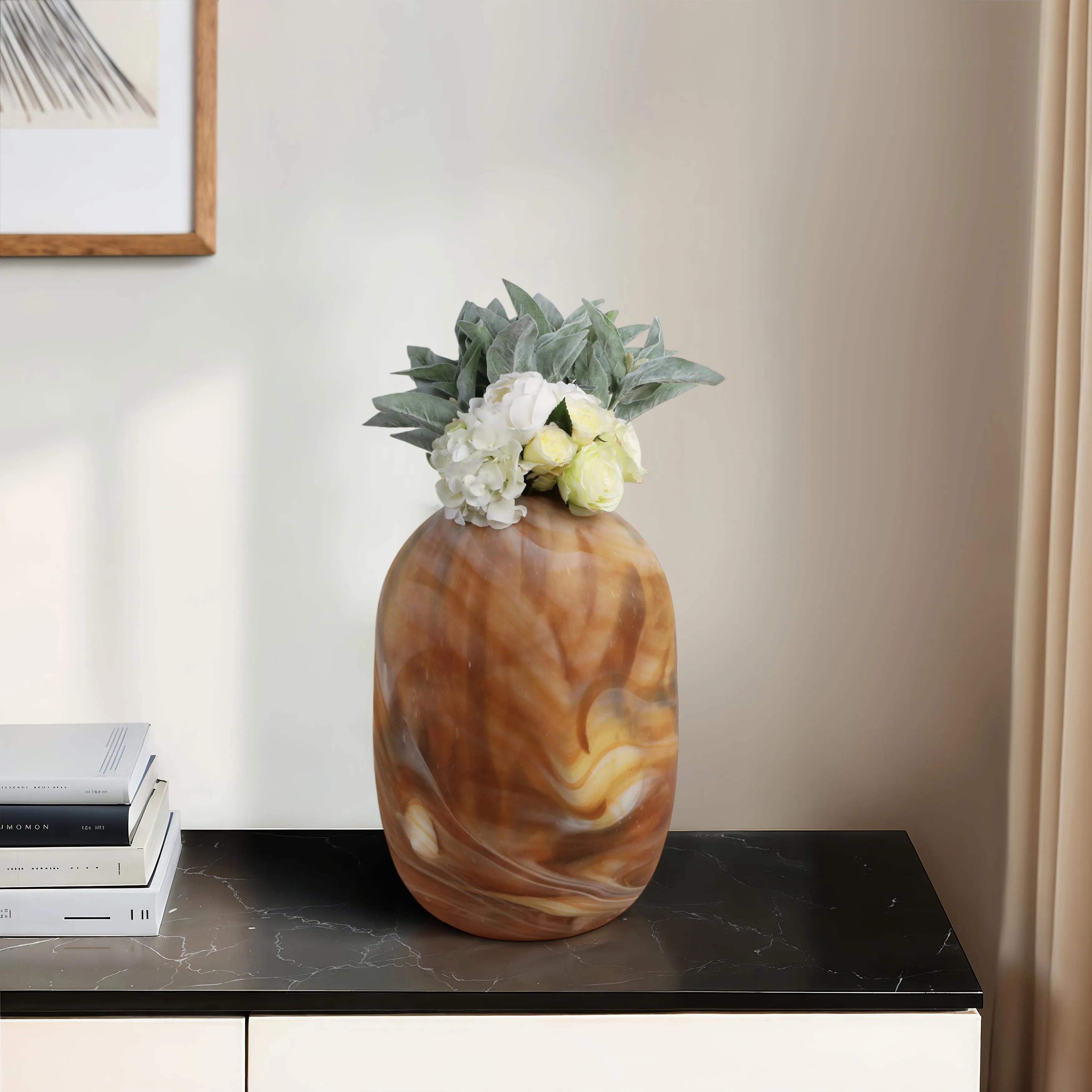 20" Marseille Large Brown Glass Vase