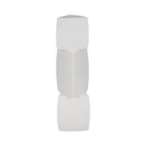 20" Stacked Triangle Rough Vase,ivory