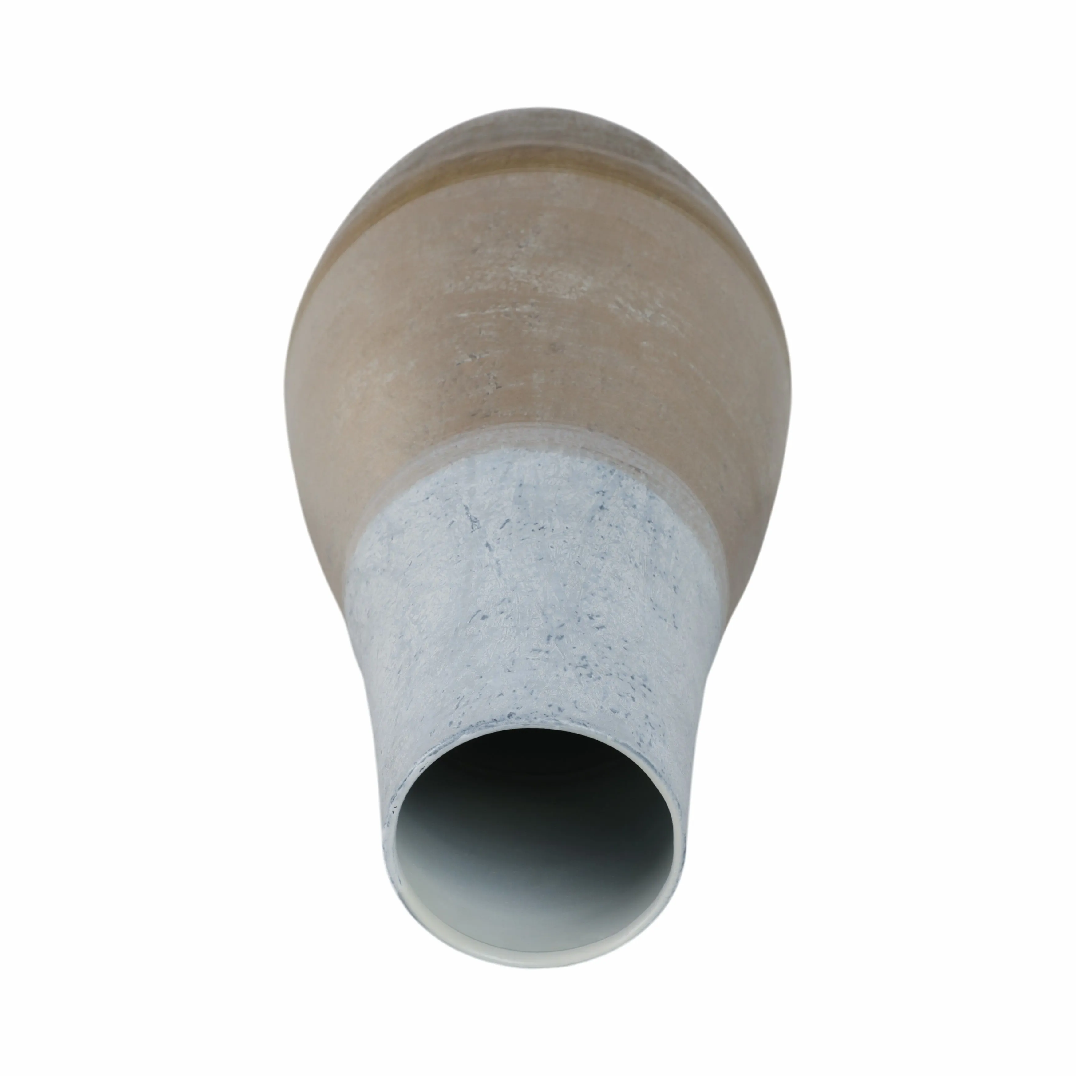 21"gold Ombre Metal Hourglss Vase,wht/gld