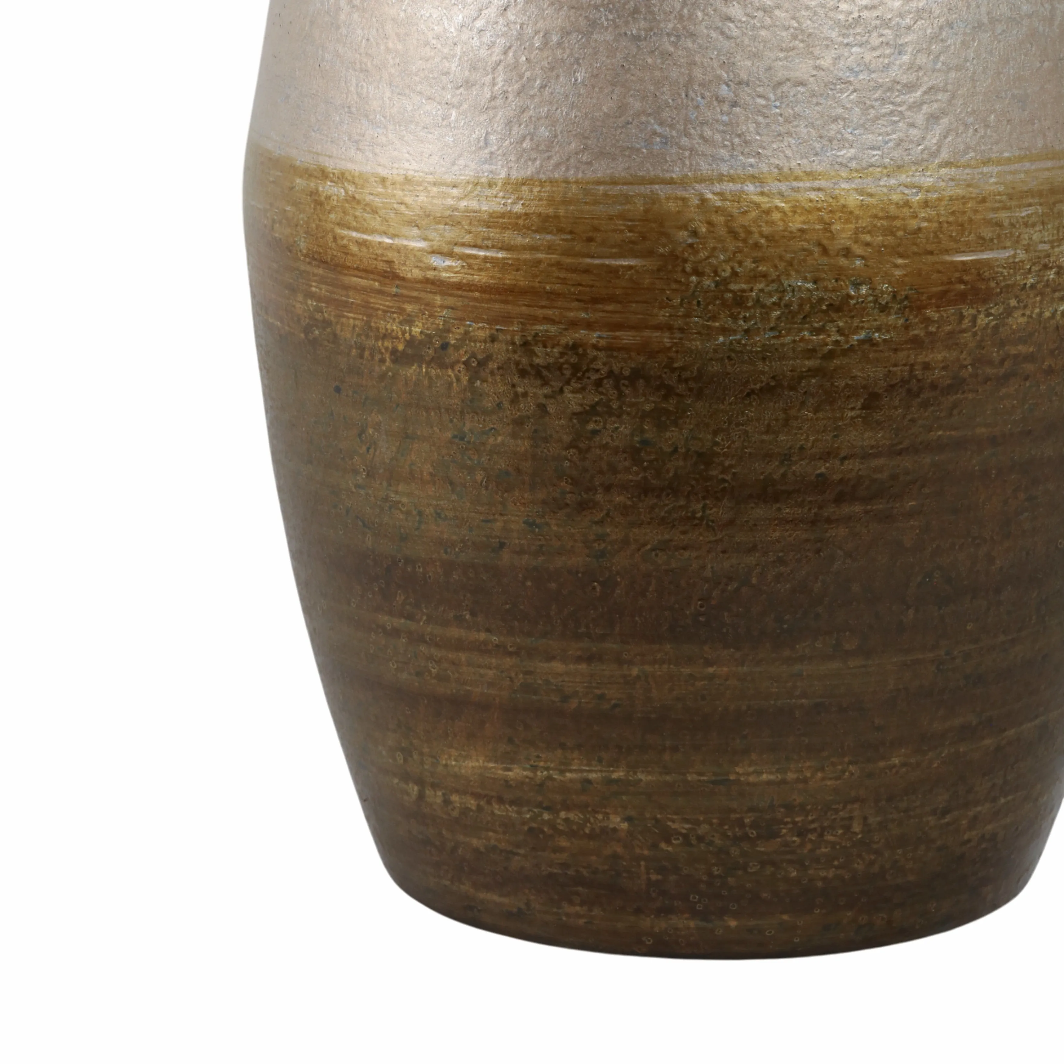 21"gold Ombre Metal Hourglss Vase,wht/gld