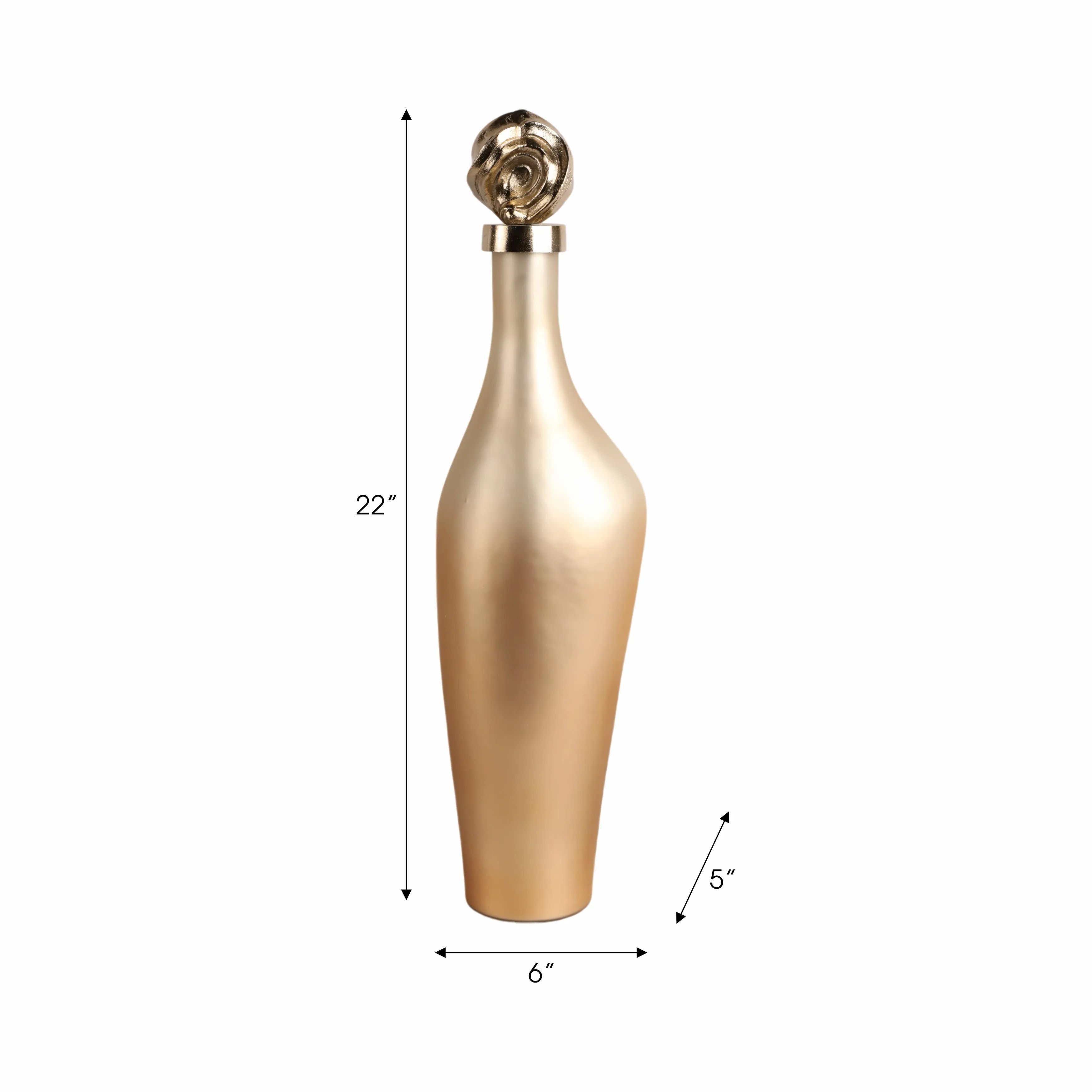 22" Dakar Lg Glass Bottle W/aluminum Lid