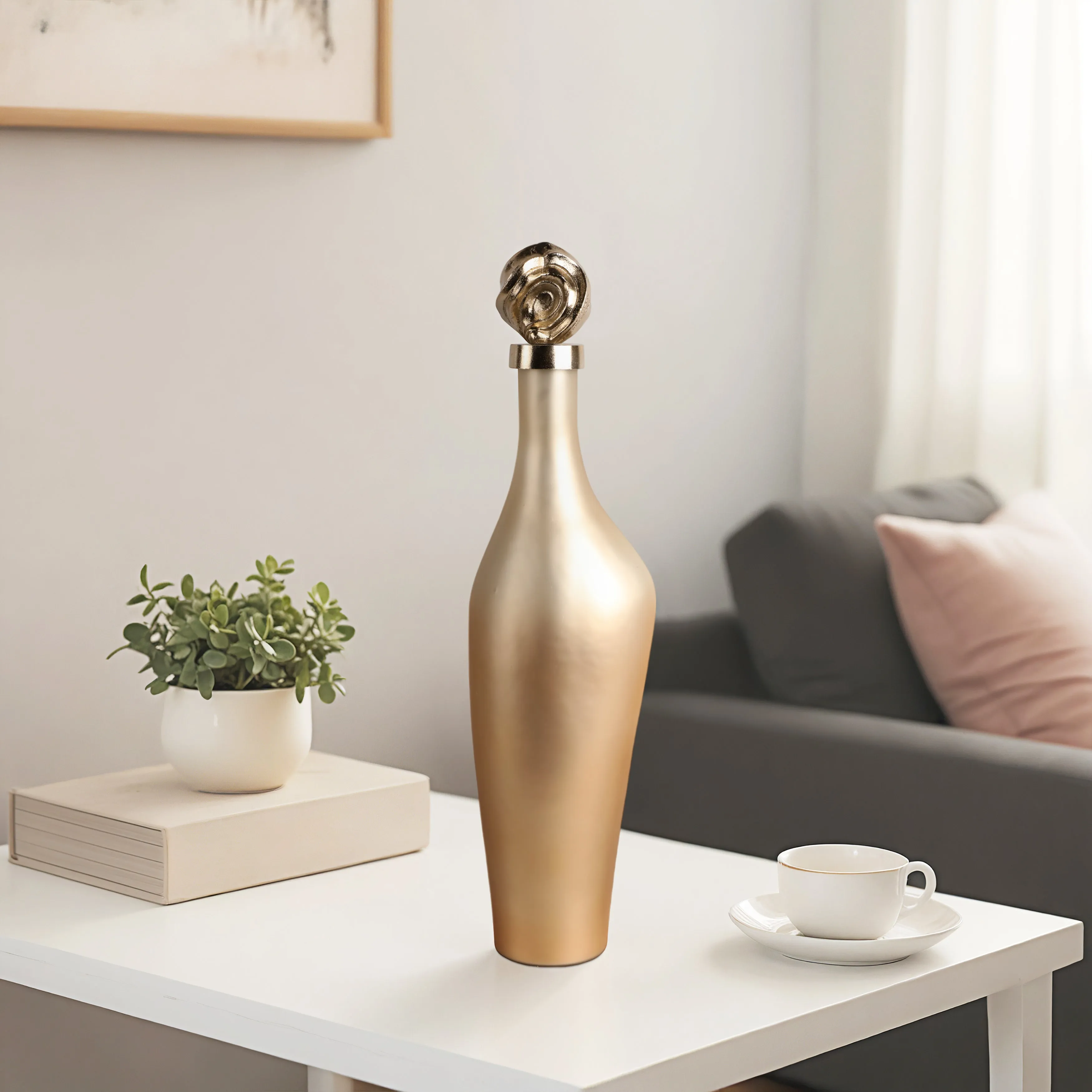 22" Dakar Lg Glass Bottle W/aluminum Lid