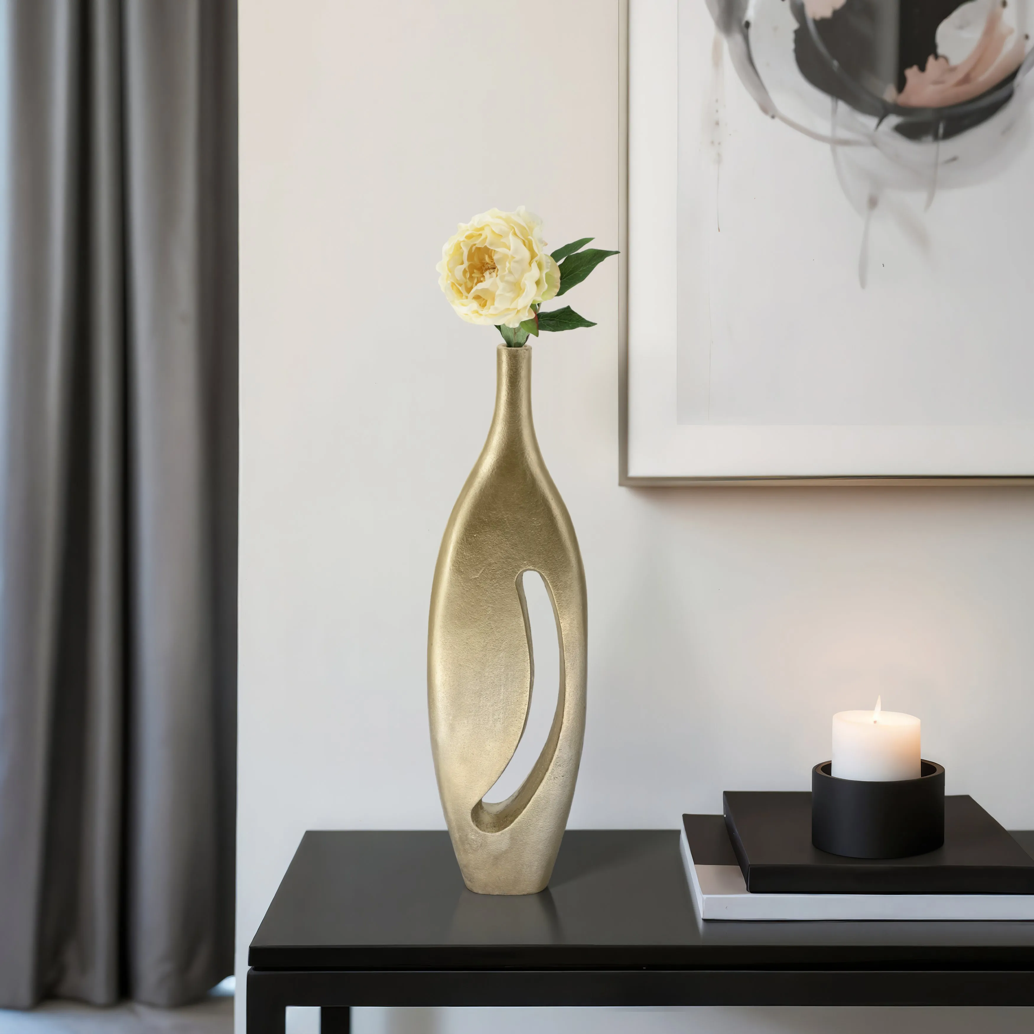 23" Davena Graphite Metal Vase