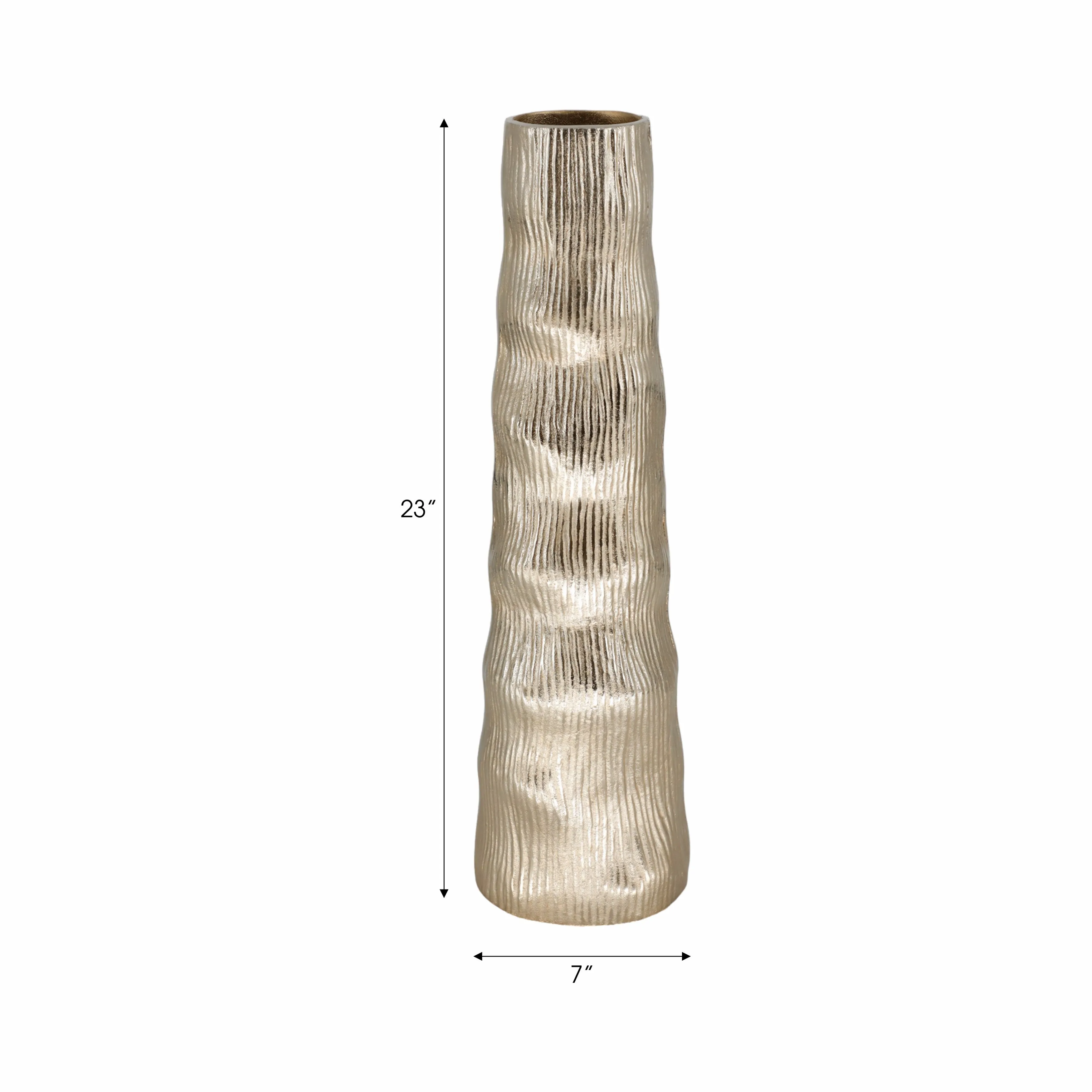 23" Sitka Medium Gold Metal Vase