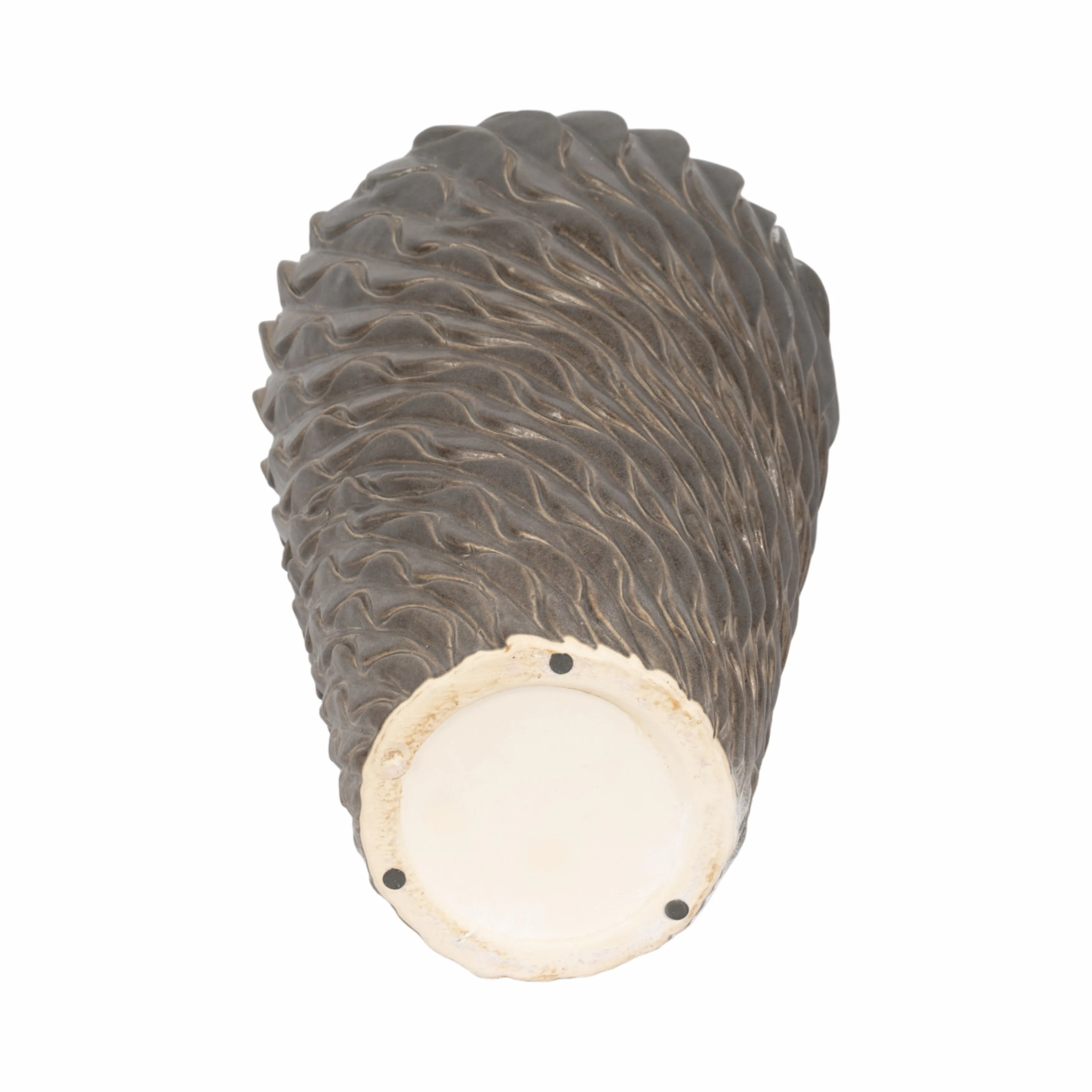 24" Devone Small Ceramic Brown Floor Vase