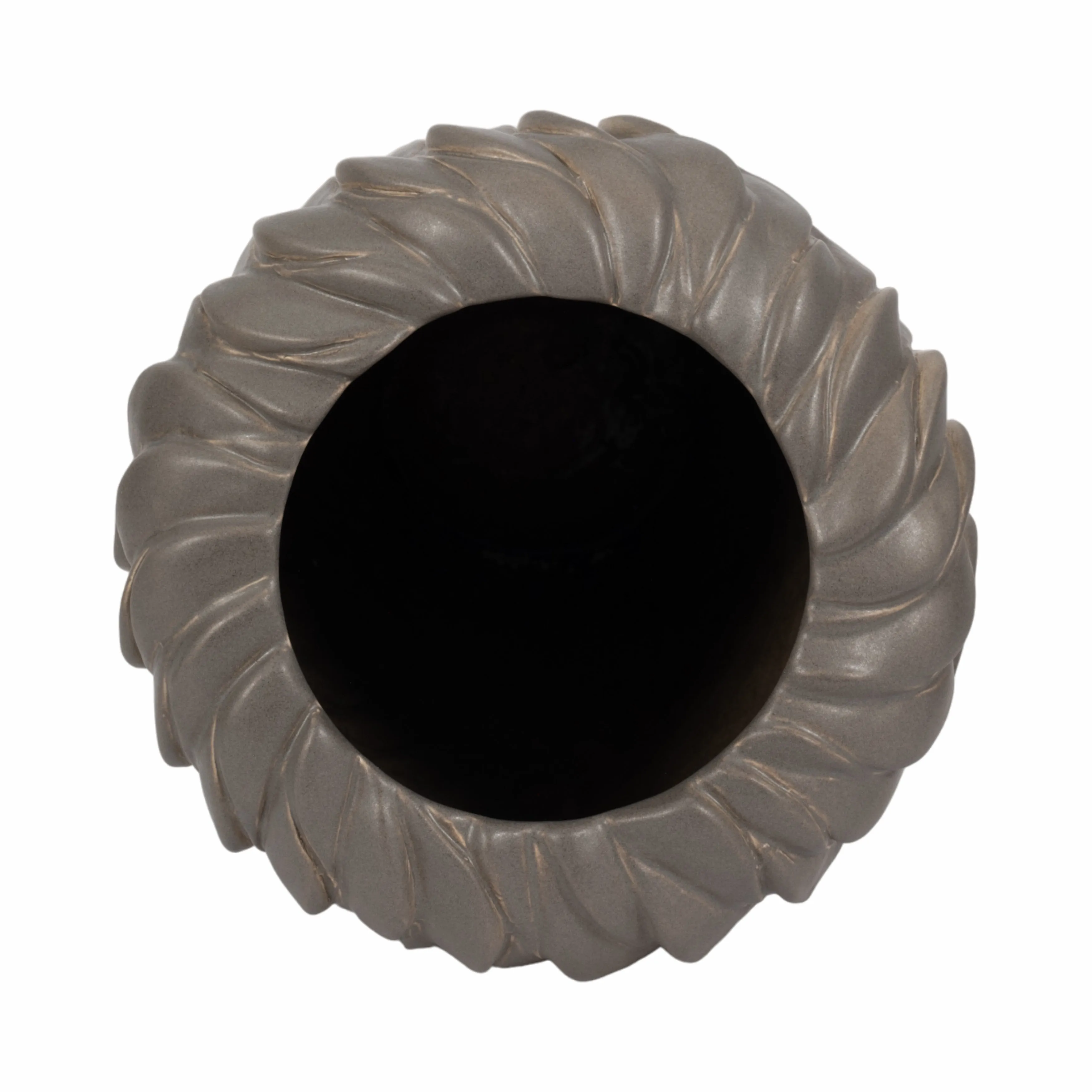 24" Devone Small Ceramic Brown Floor Vase