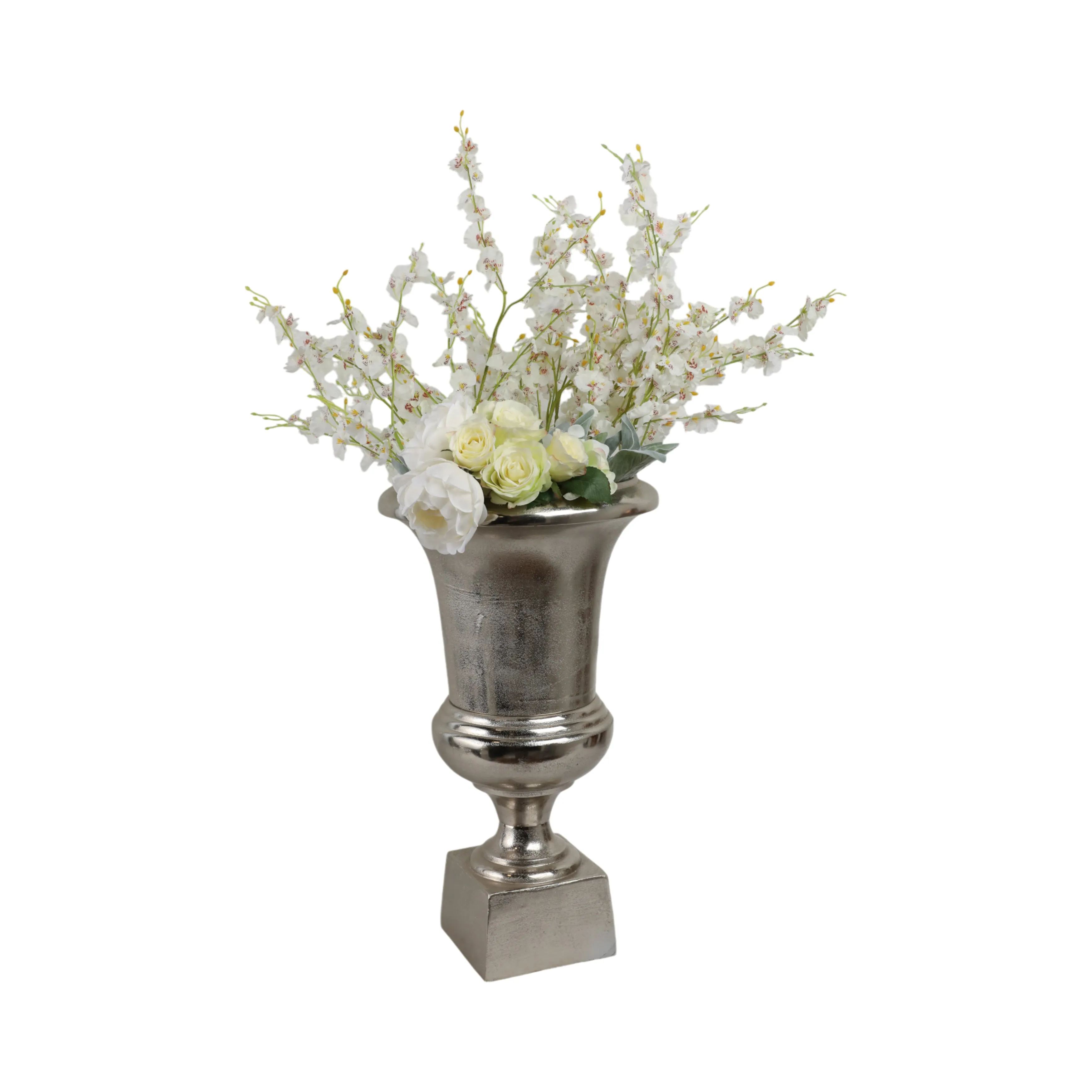 24" Kenosha Silver Aluminum Urn