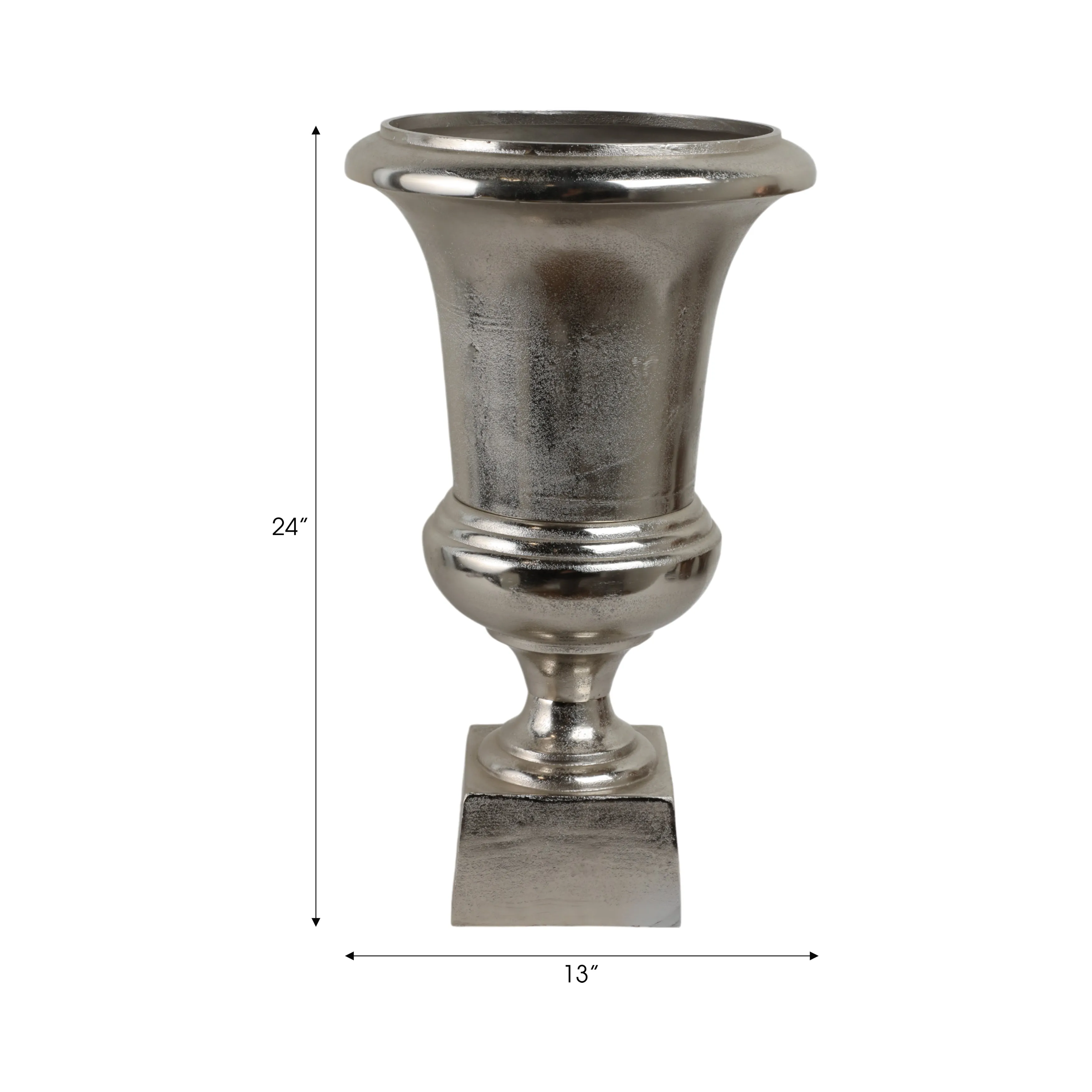 24" Kenosha Silver Aluminum Urn