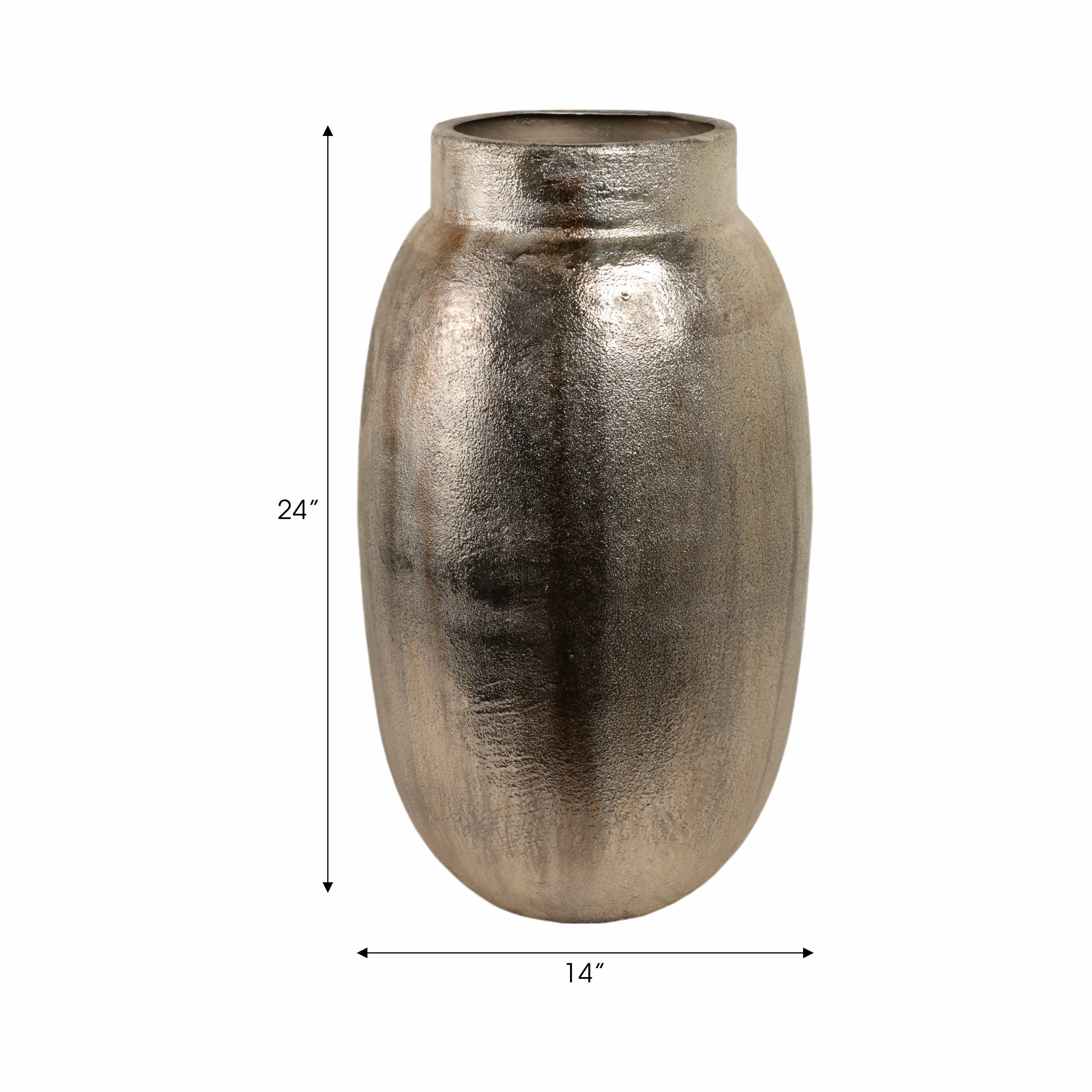 24" Noatak Large Antique Silver Vase