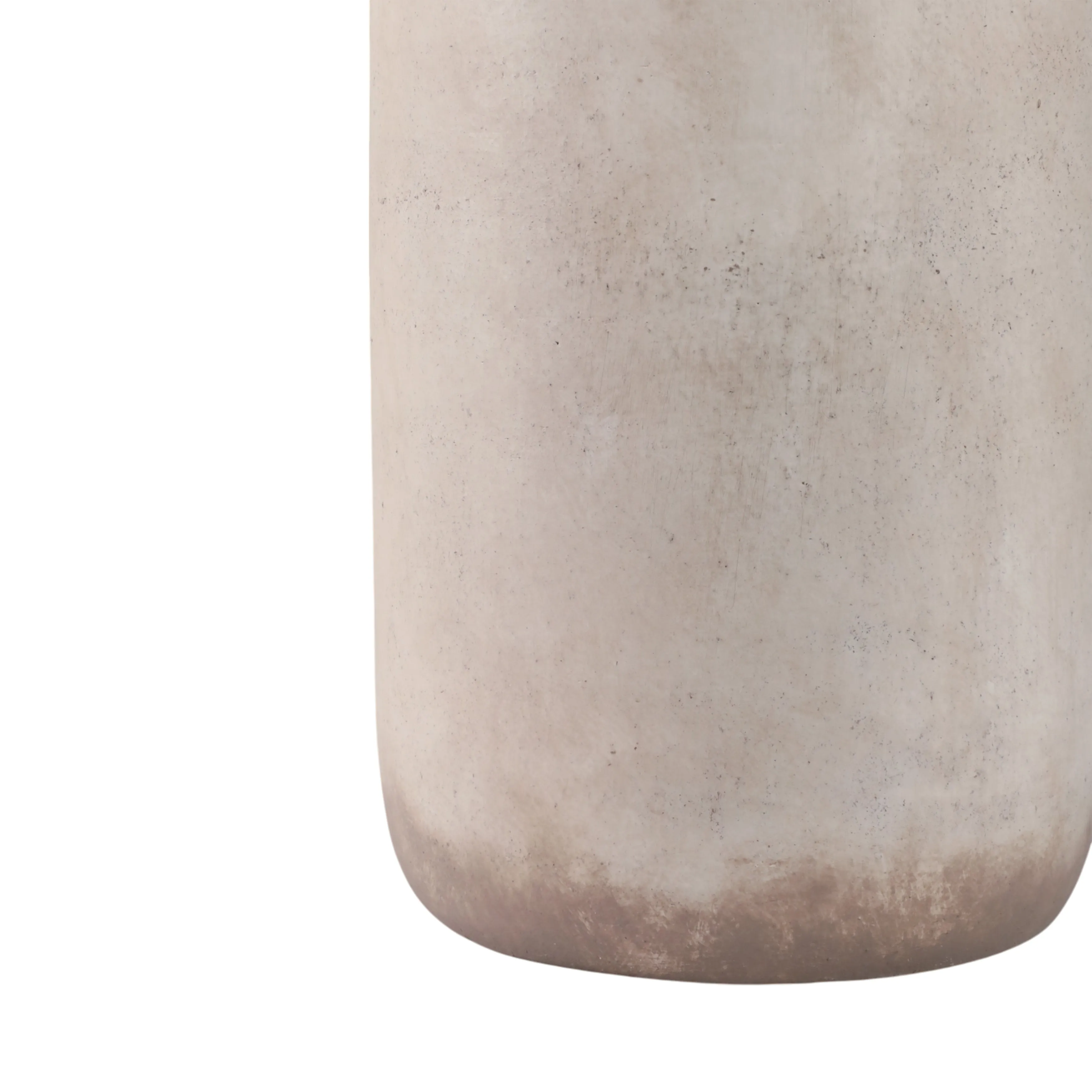 24" Vase With Rattan Handles, Antique White