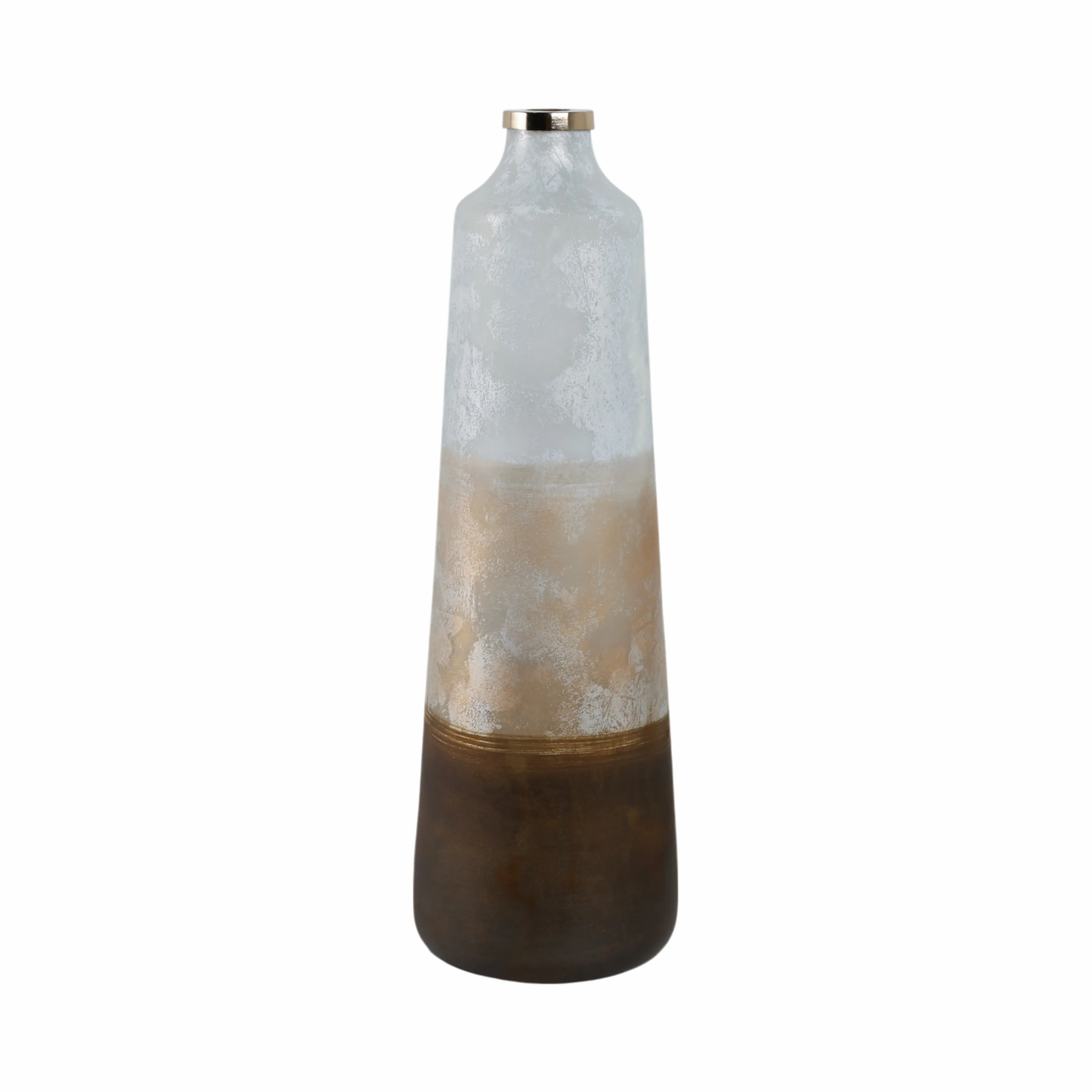 25" Gold Ombre Floor Vase, White/gold