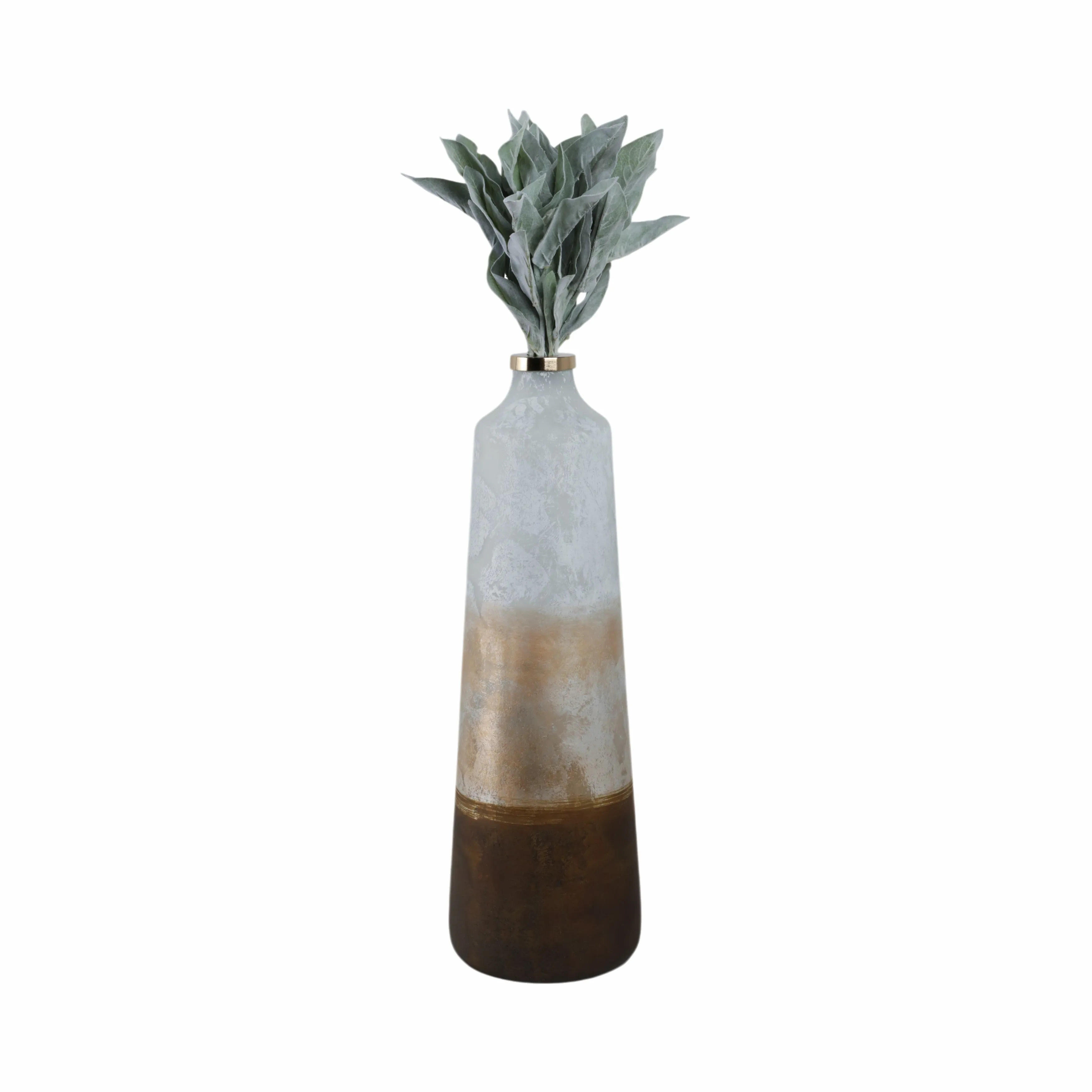 25" Gold Ombre Floor Vase, White/gold