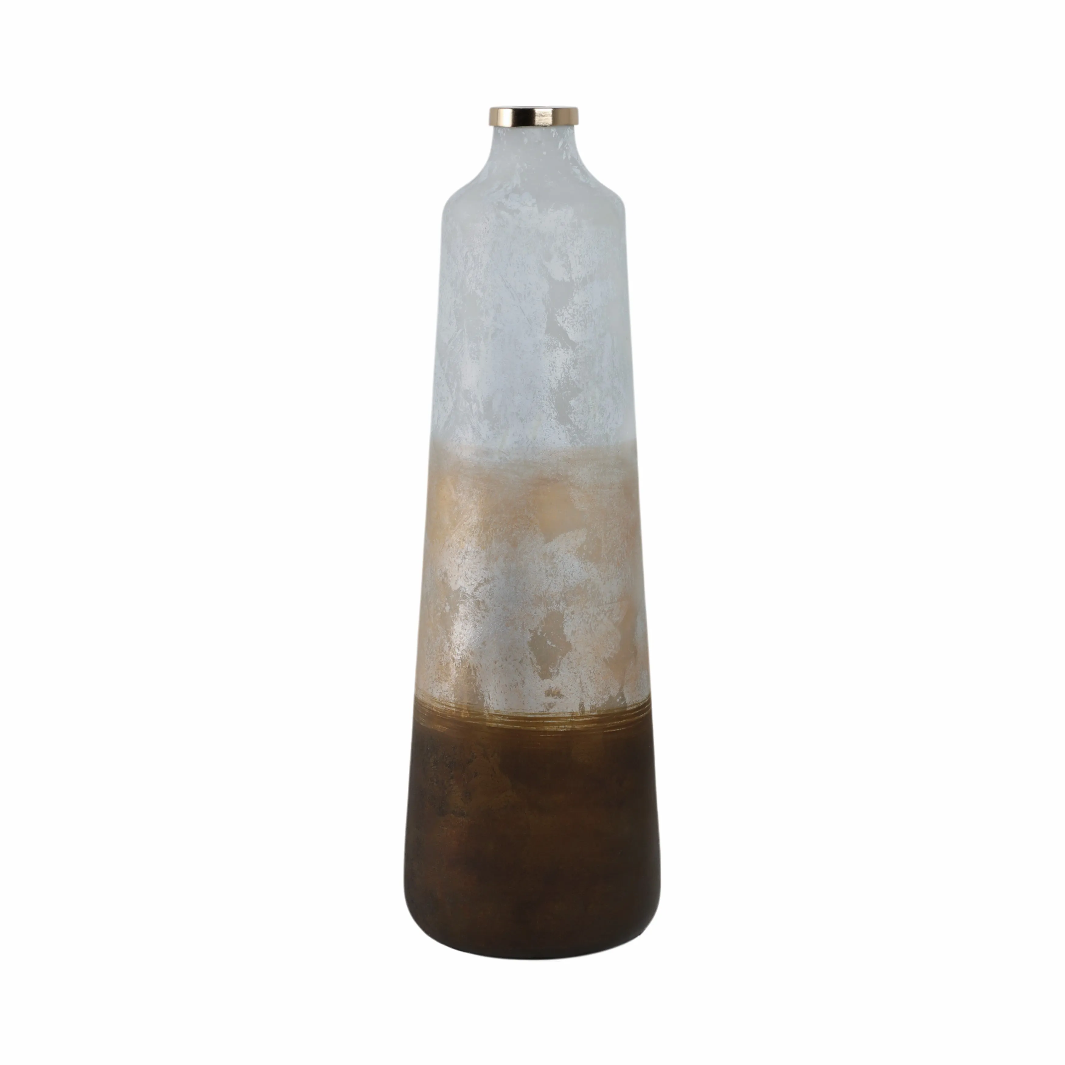 25" Gold Ombre Floor Vase, White/gold