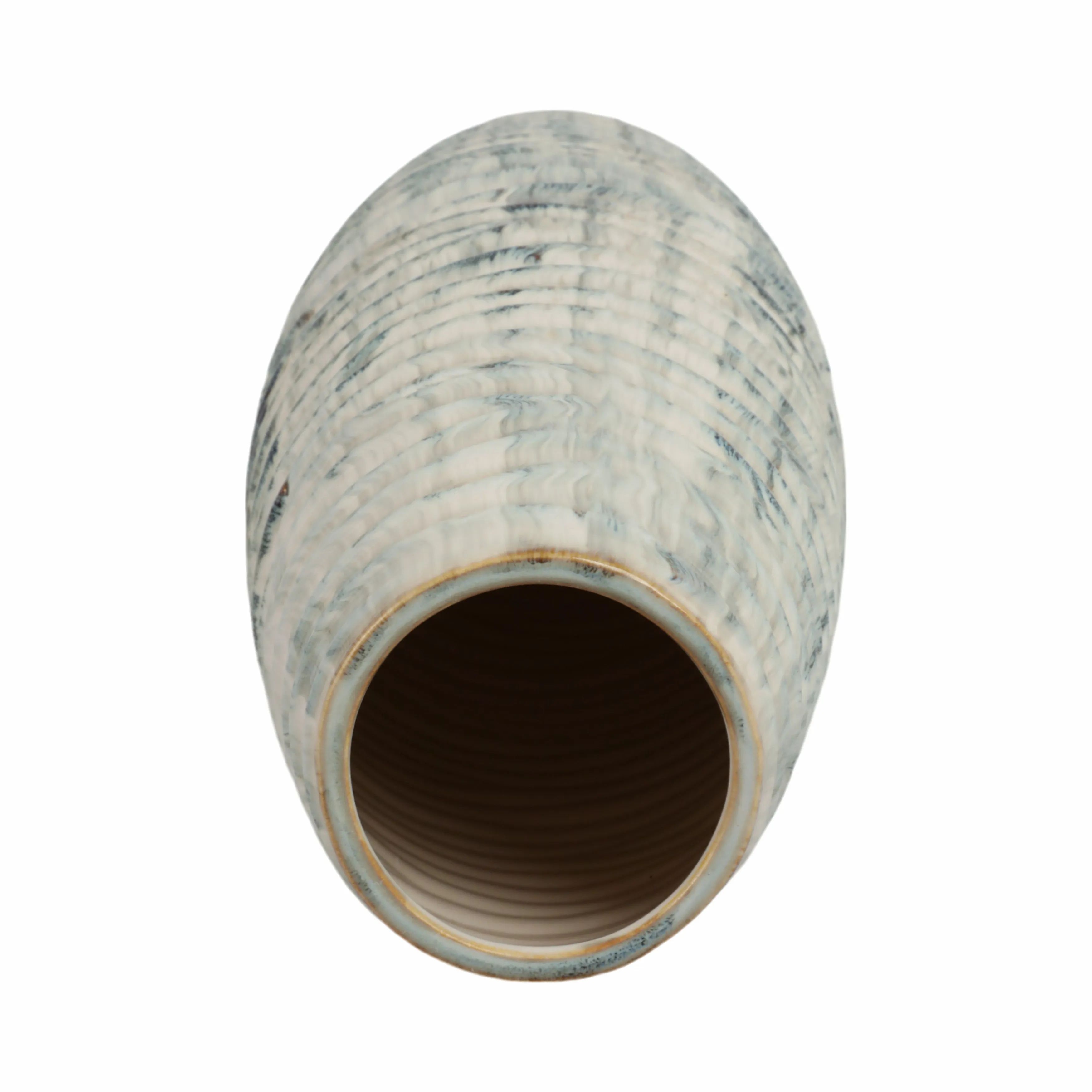 26" Decorah Small Cer Ribbed Vase