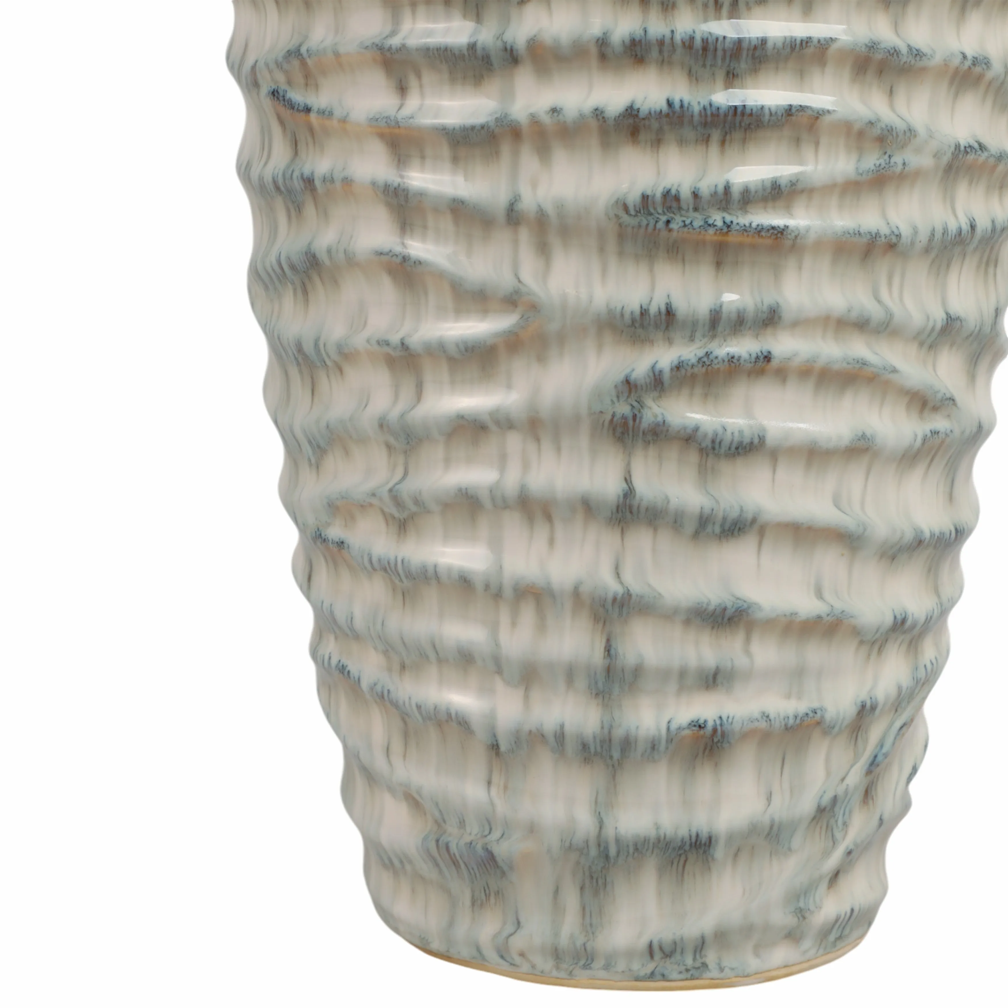 26" Decorah Small Cer Ribbed Vase
