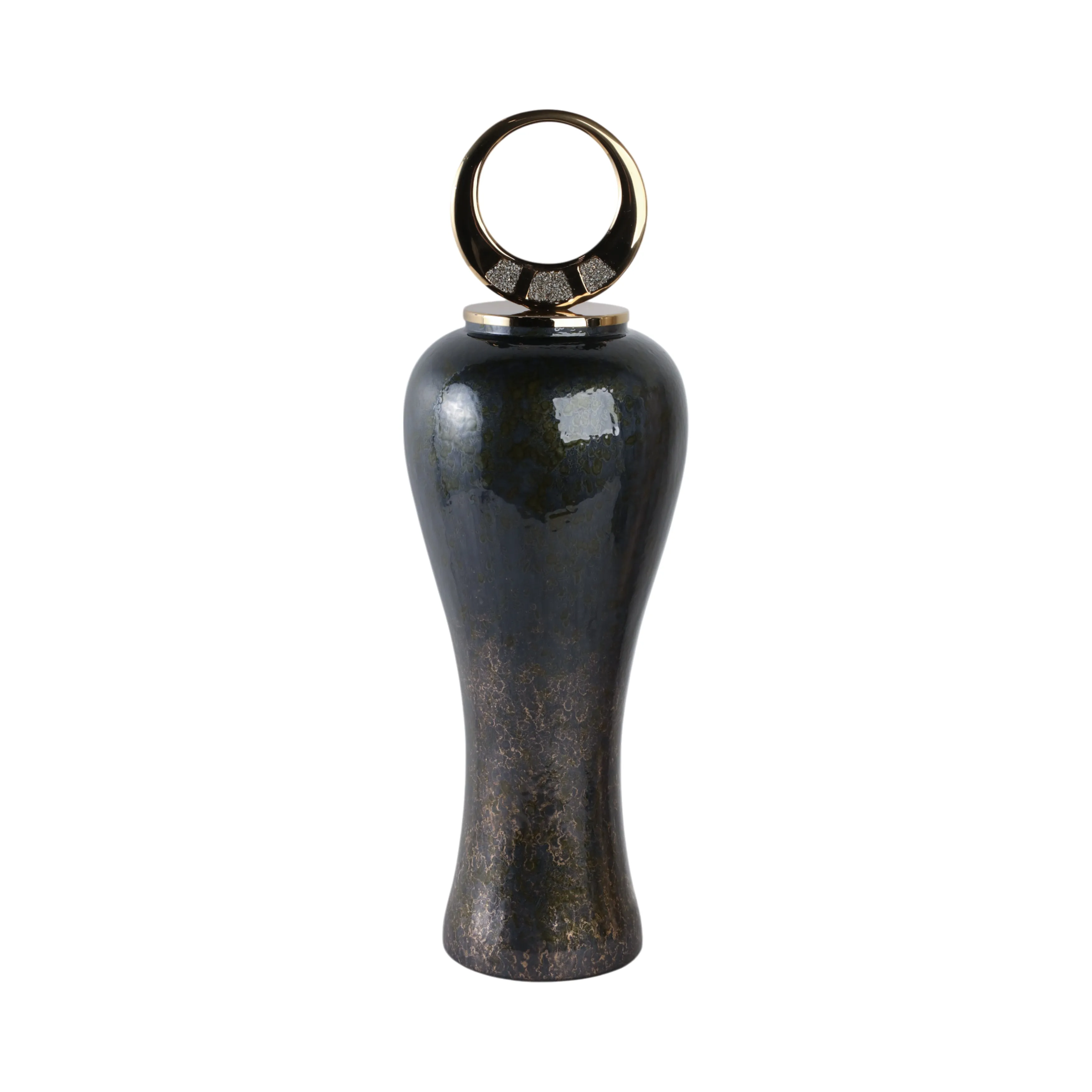 27" Arielle Small Pyrite Stone And Metal Oversized