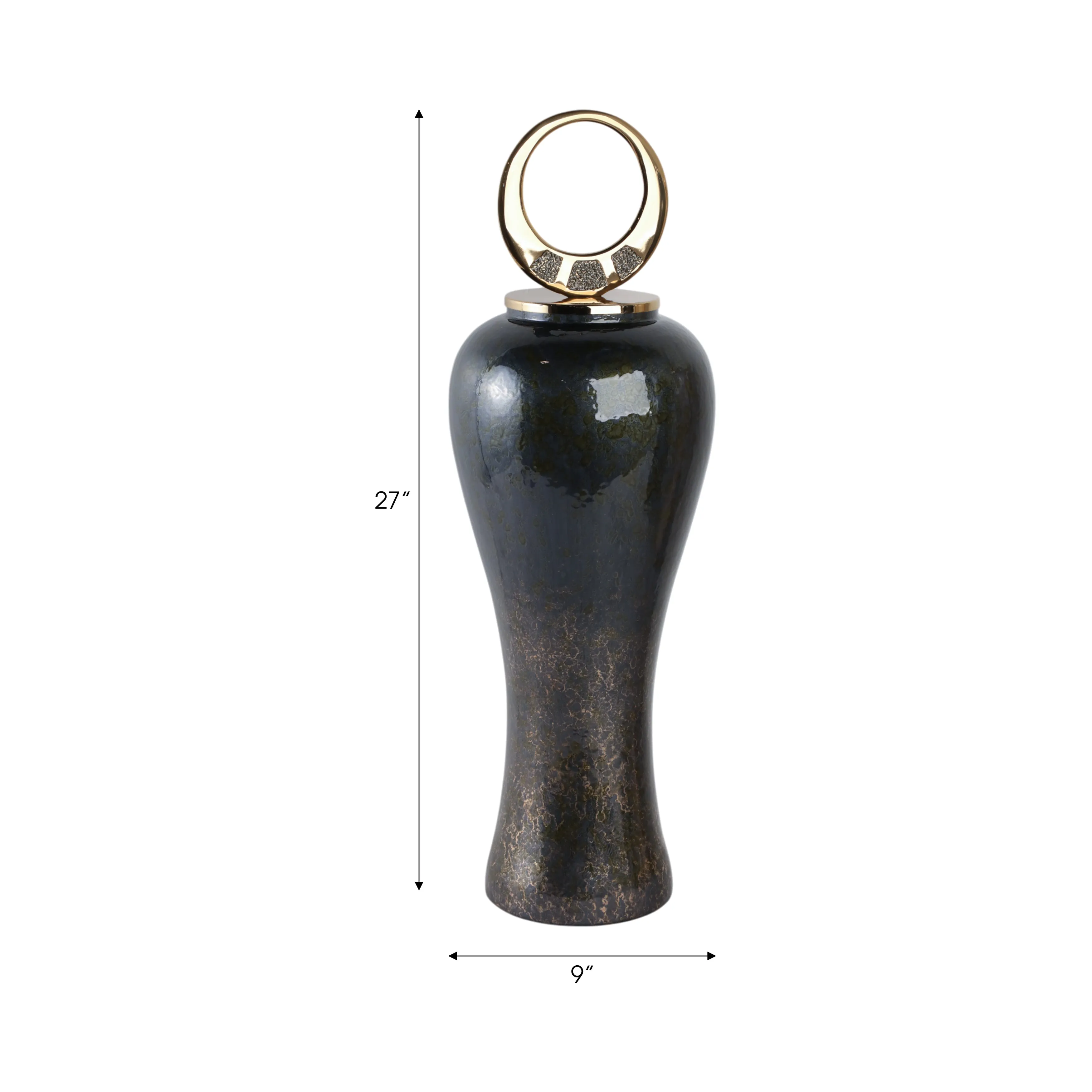 27" Arielle Small Pyrite Stone And Metal Oversized
