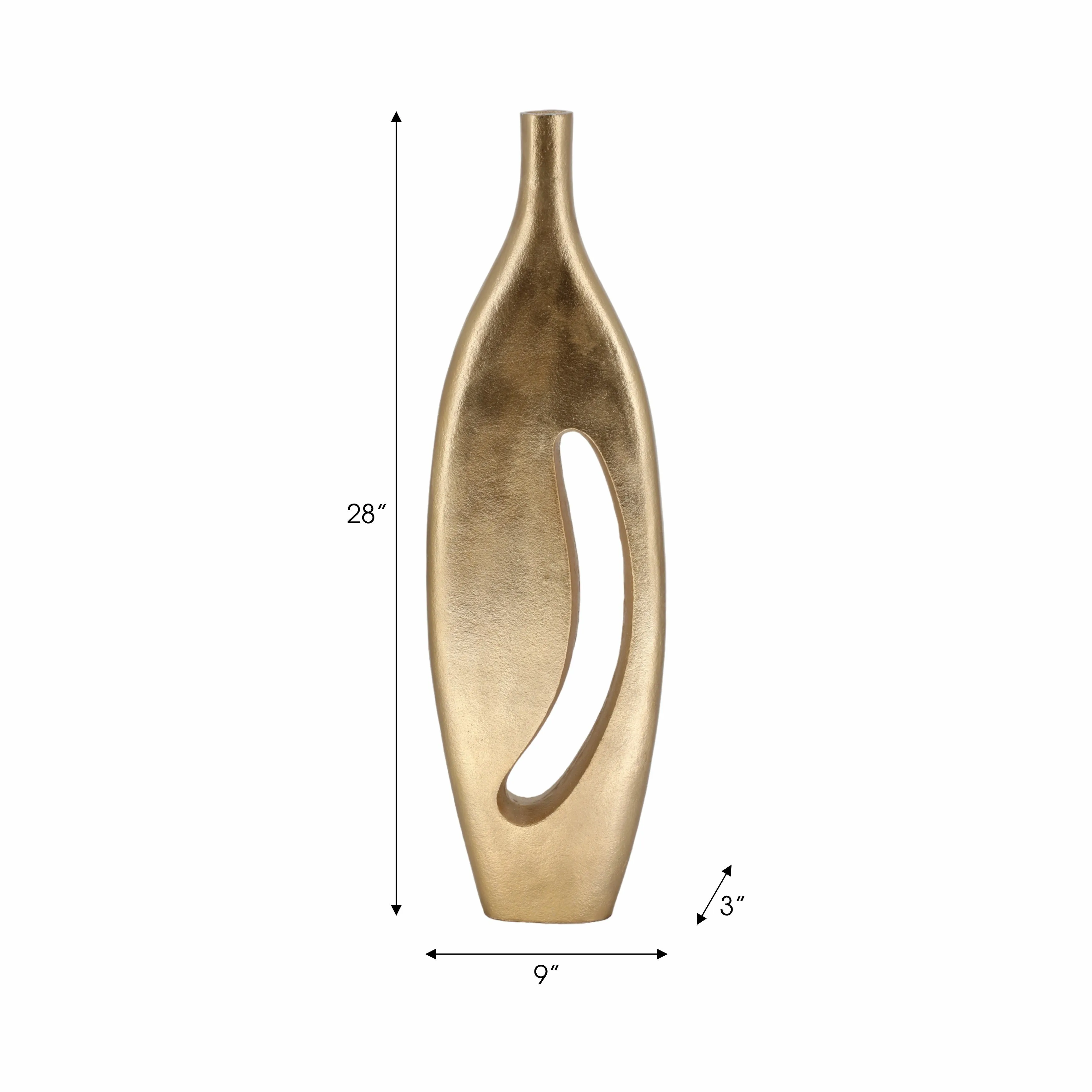 28" Carron Gold Metal Vase