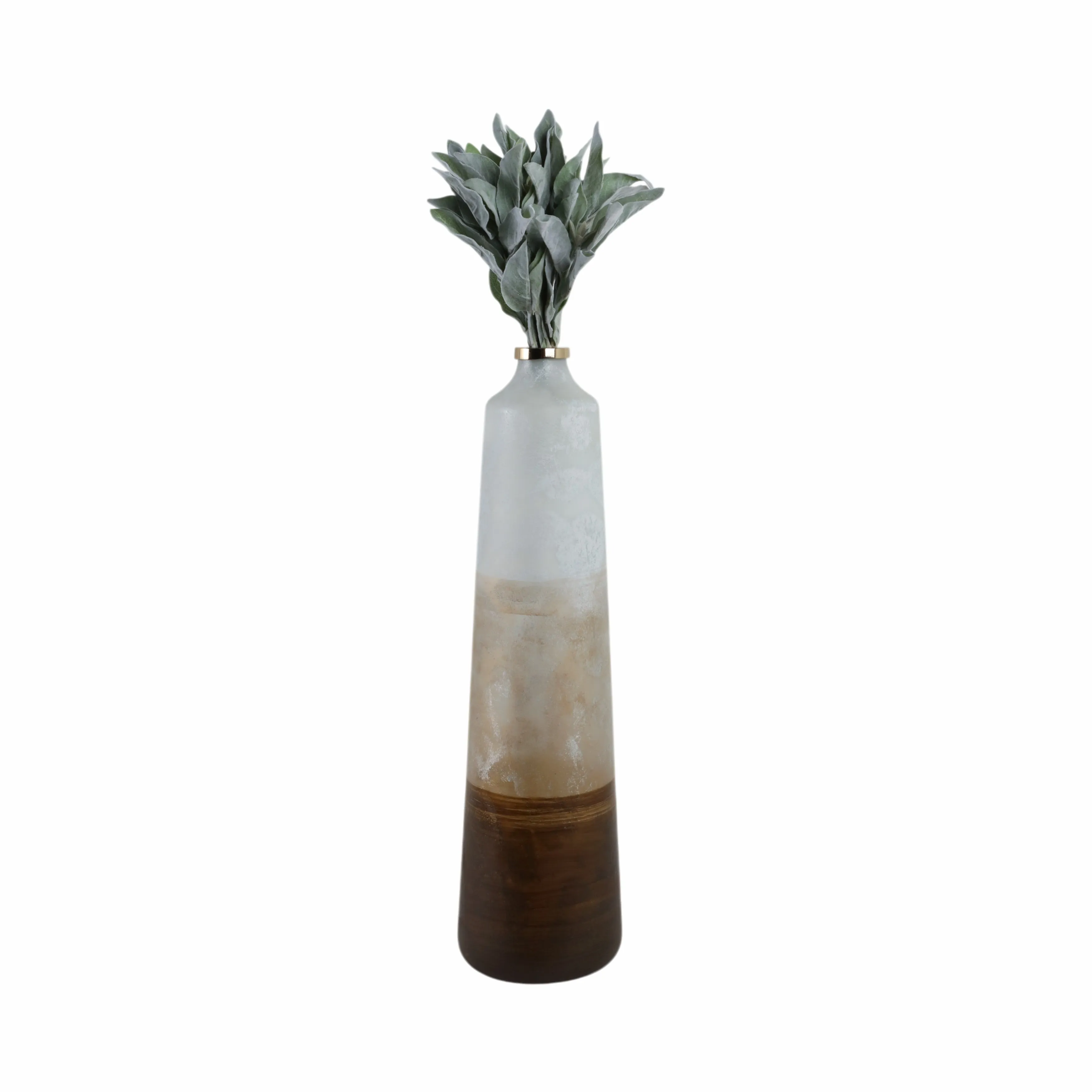 31" Gold Ombre Floor Vase, White/gold