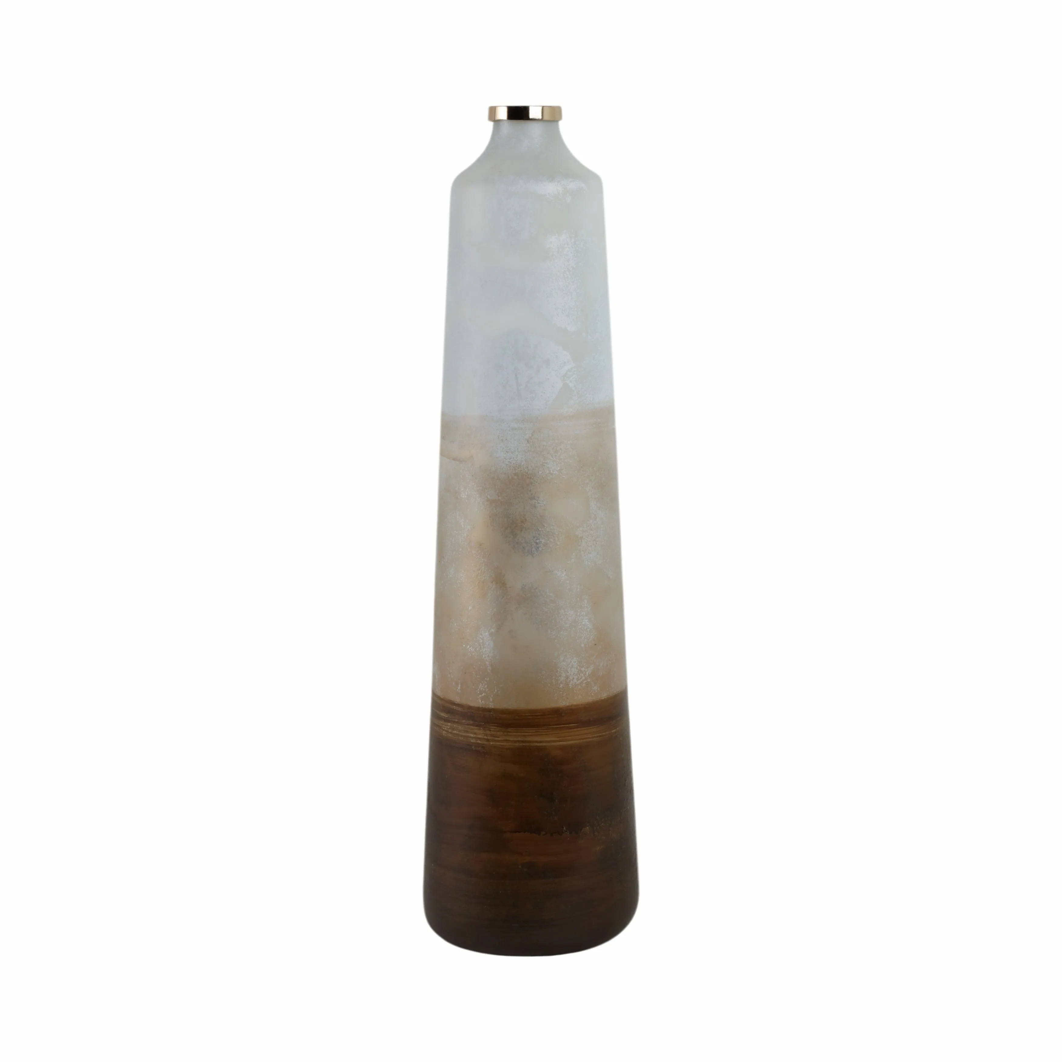31" Gold Ombre Floor Vase, White/gold
