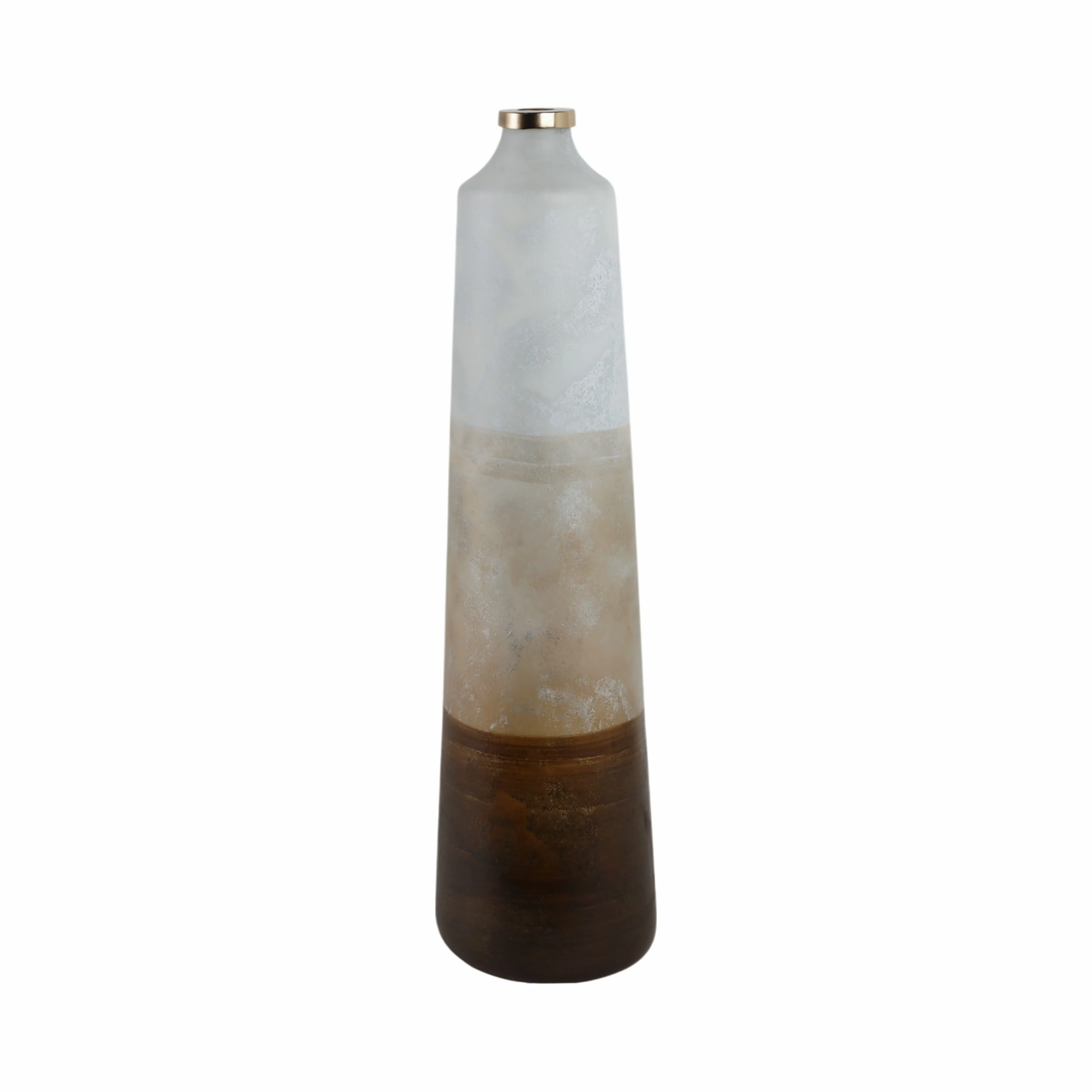 31" Gold Ombre Floor Vase, White/gold