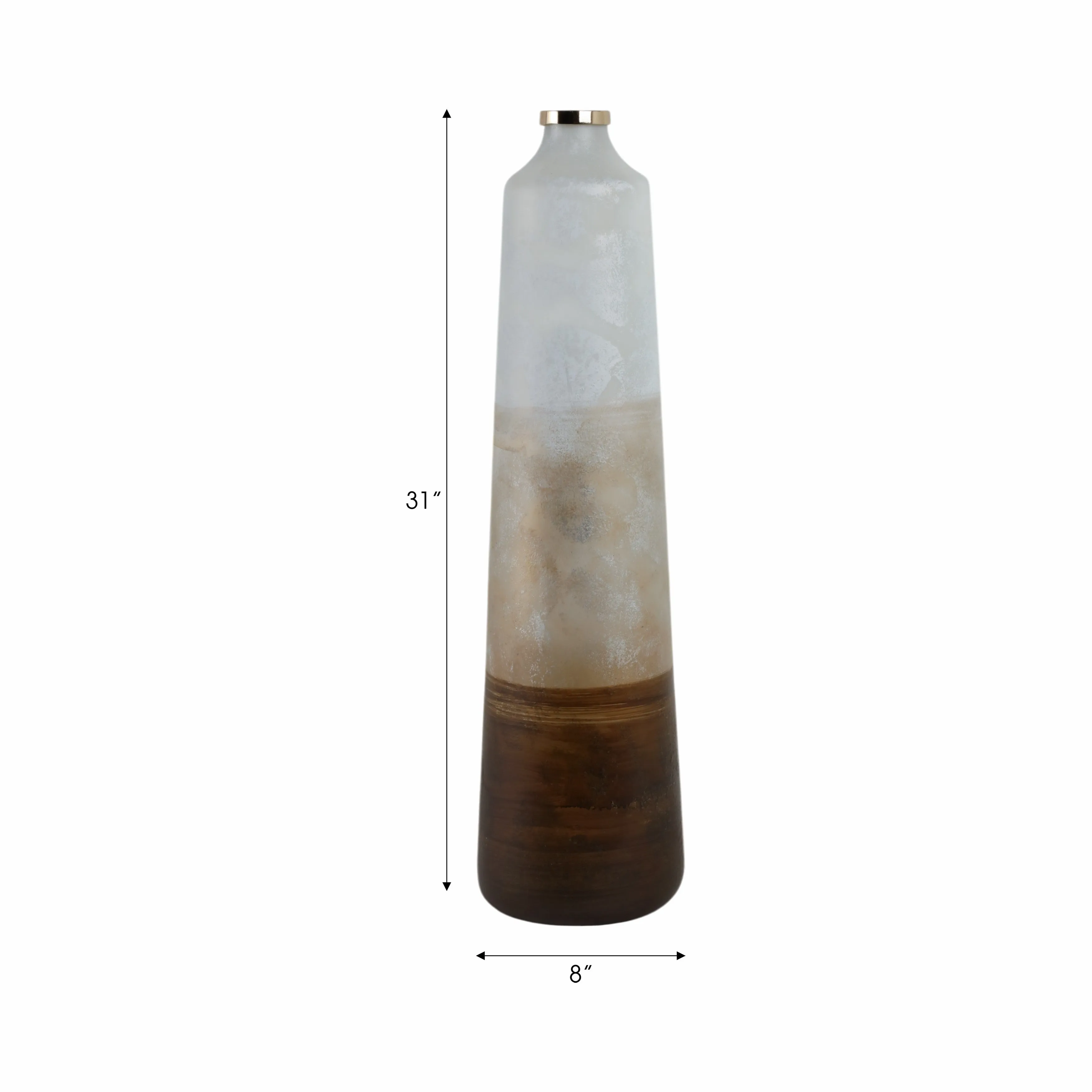 31" Gold Ombre Floor Vase, White/gold